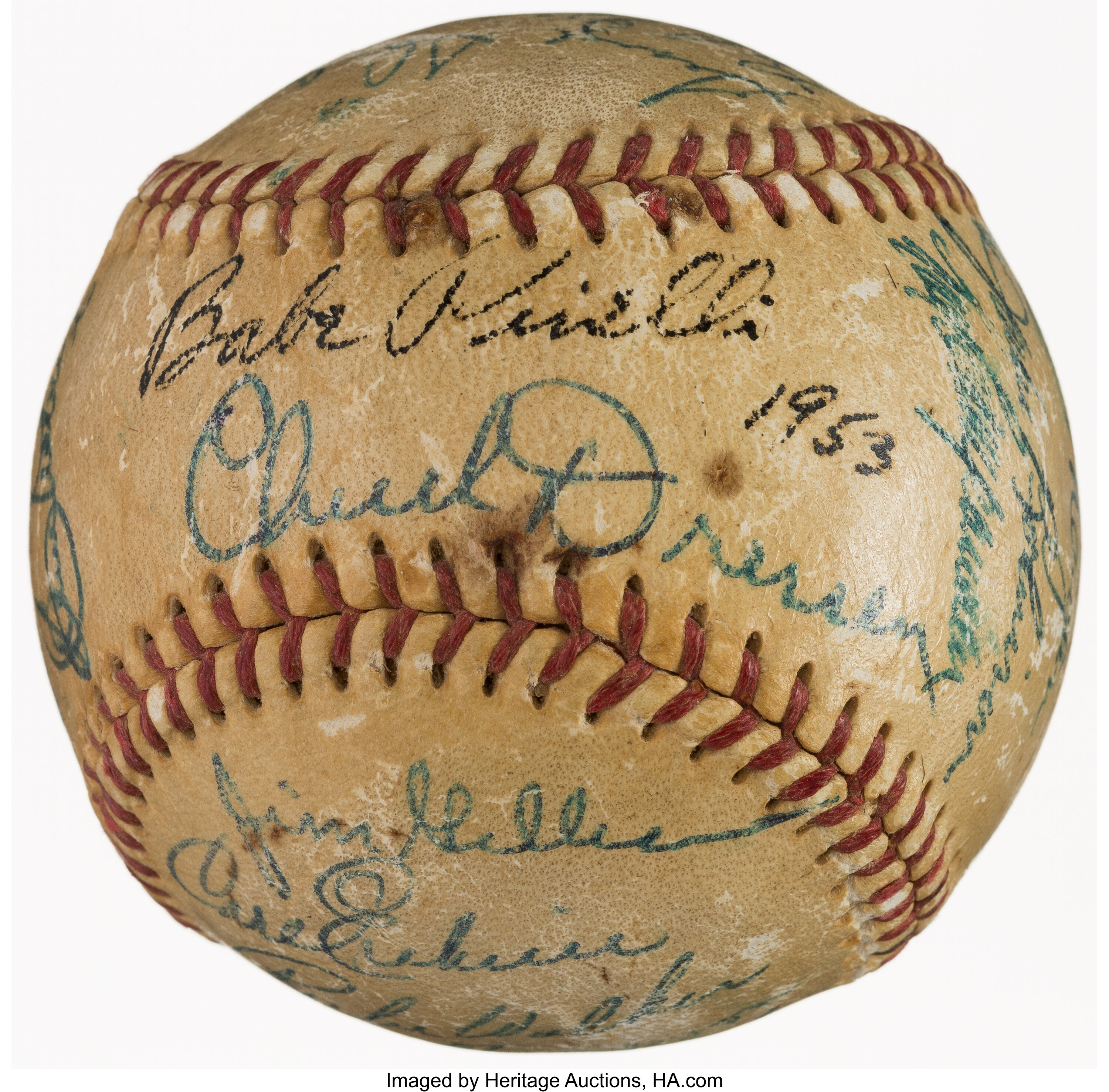 1953 Brooklyn Dodgers Team Signed Baseball.... Baseball Lot #42081 Heritage Auctions