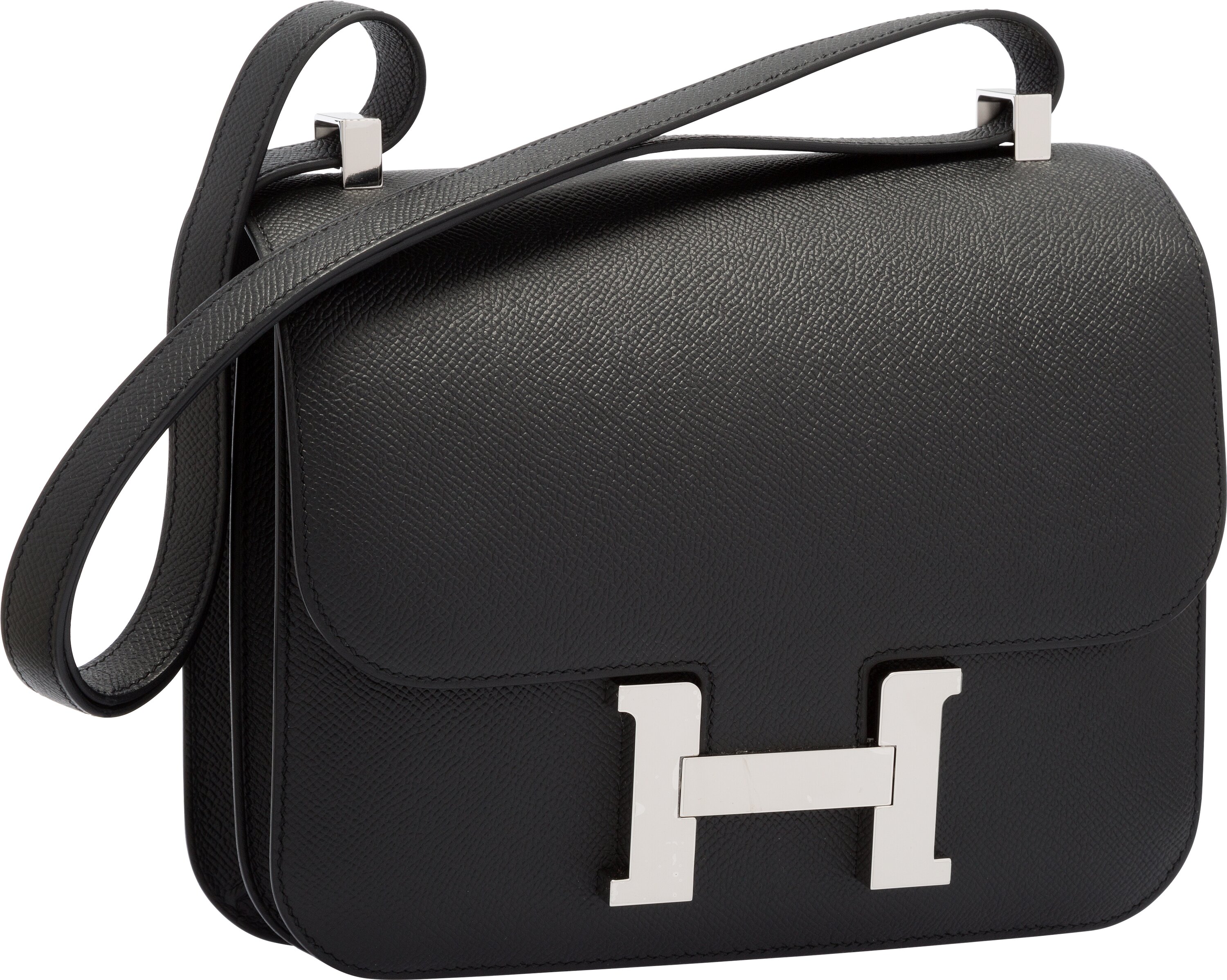 Hermès Black Constance 23cm of Box Leather with Palladium