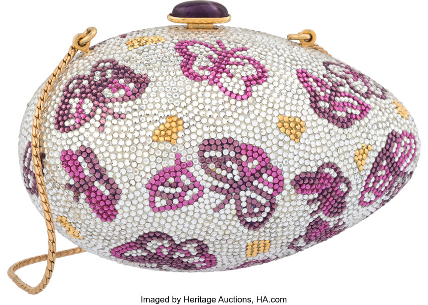 Judith Leiber Full Bead Egg Minaudiere Evening Bag