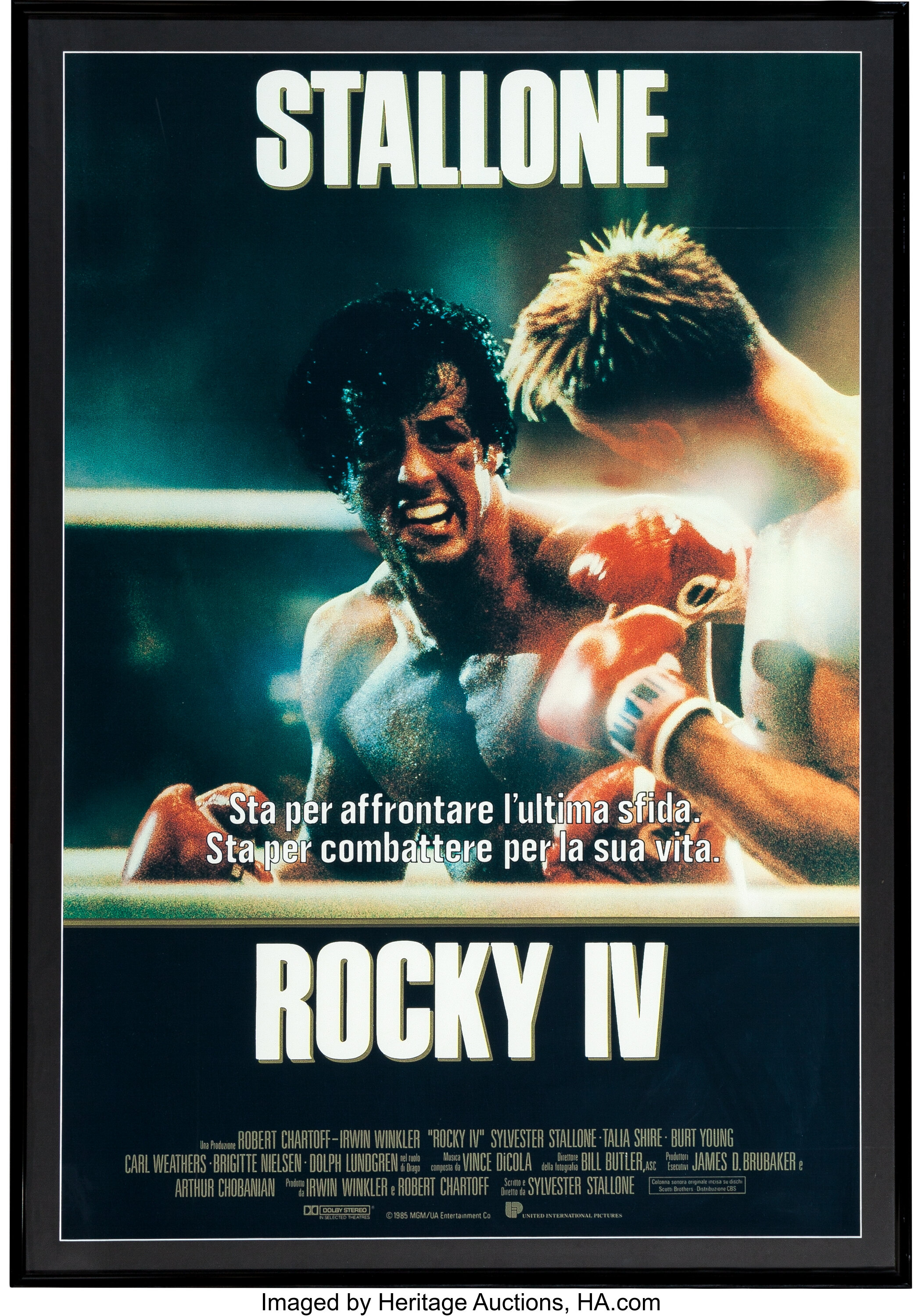 Rocky IV (MGM/UA, 1985) Framed Italian 2-Foglio Movie Poster (39