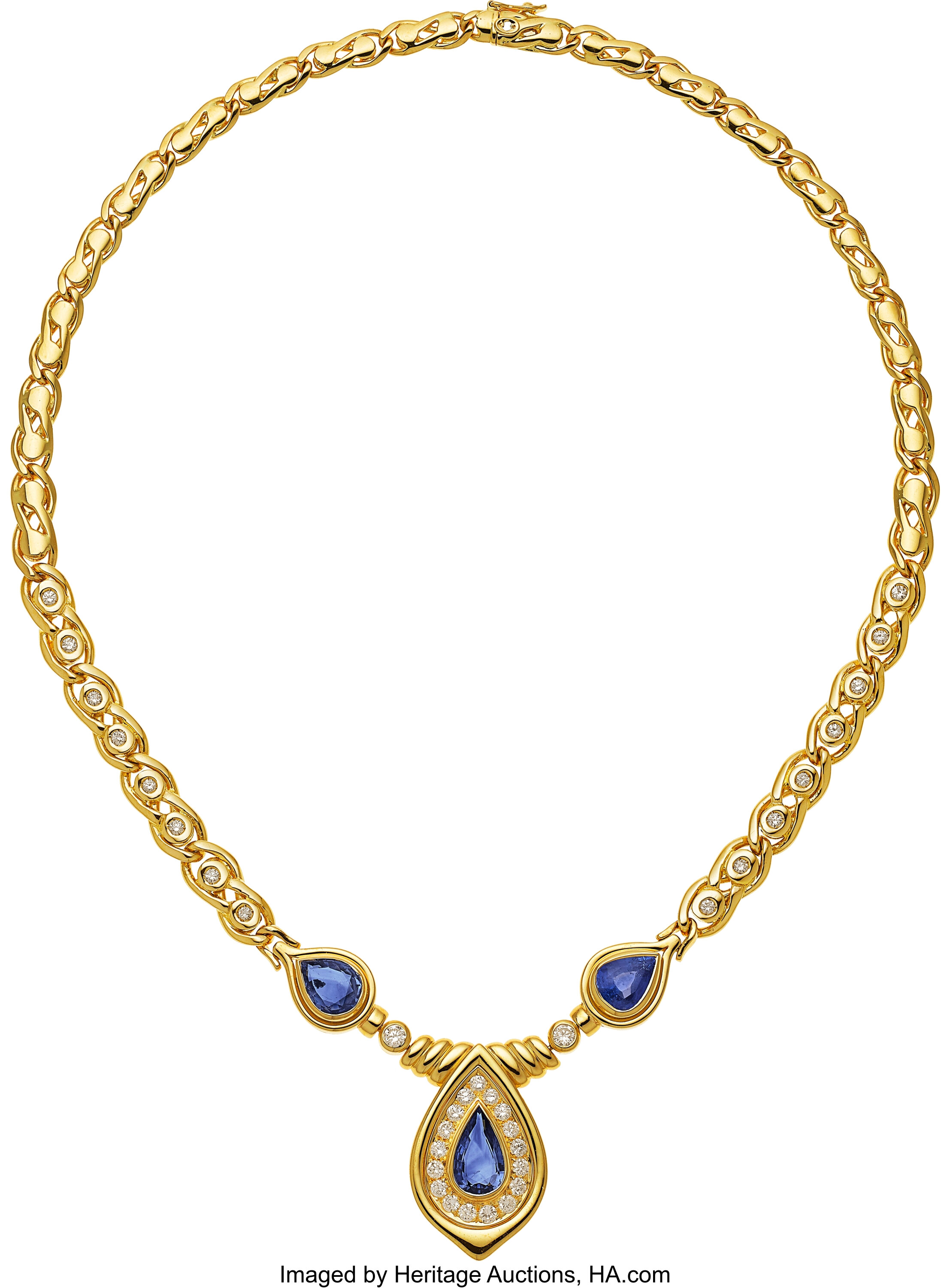 Sapphire, Diamond, Gold Necklace, Fratelli Petochi. ... Estate | Lot ...