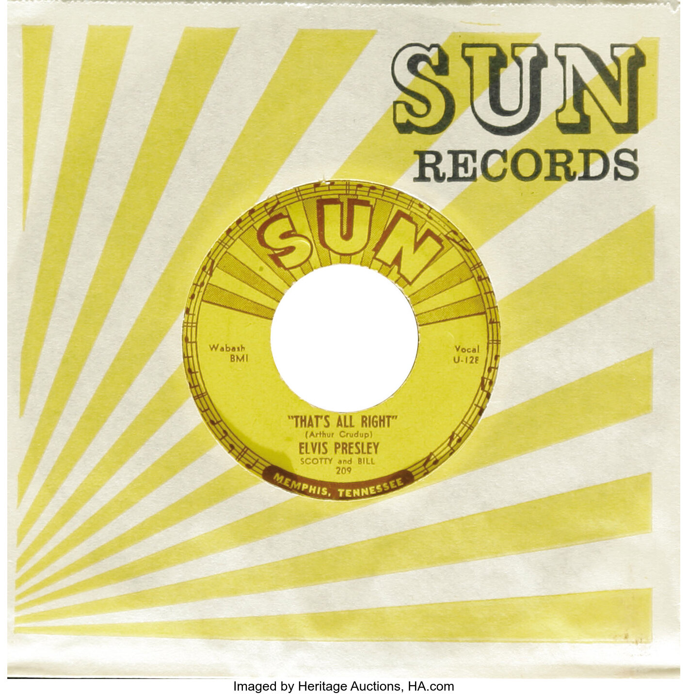 Elvis Presley That S All Right Blue Moon Of Kentucky 45 Sun Lot Heritage Auctions