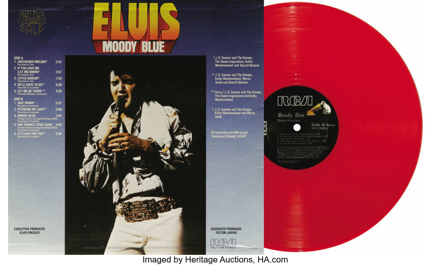 Elvis Presley Blue" Red Vinyl Promo LP RCA 2428 #21708 | Heritage Auctions