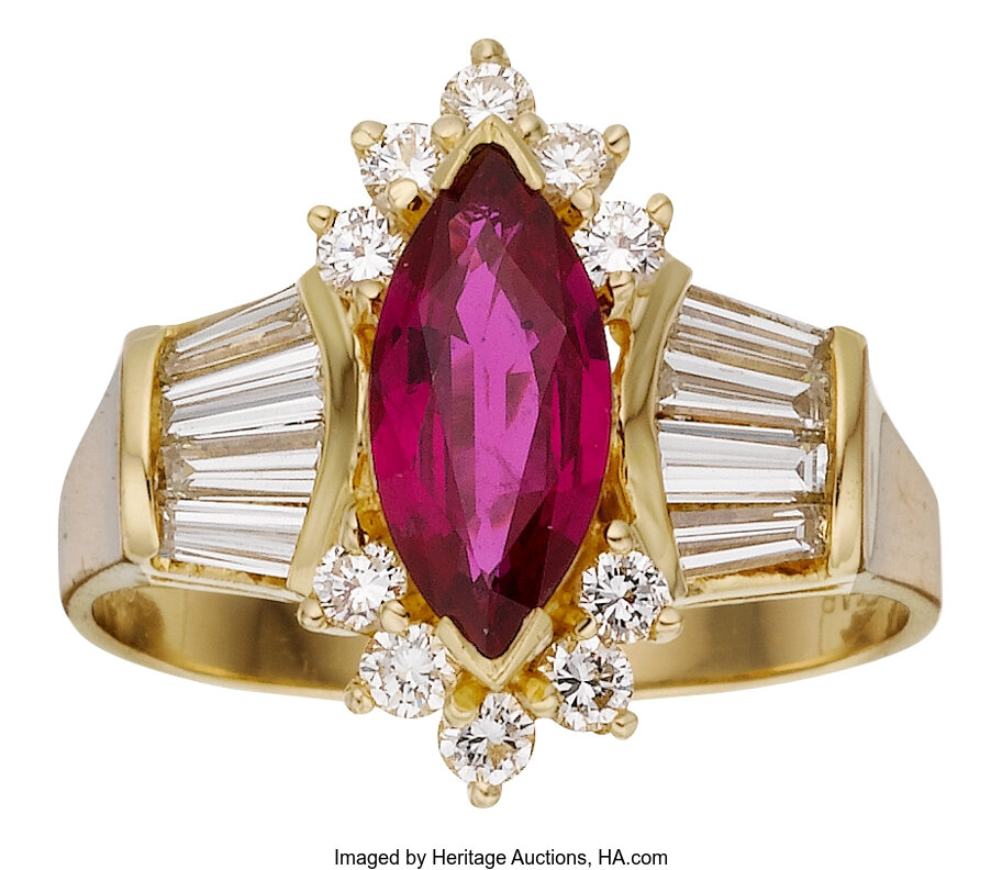 Ruby, Diamond, Gold Ring, JB Star. ... Estate Jewelry Rings | Lot ...