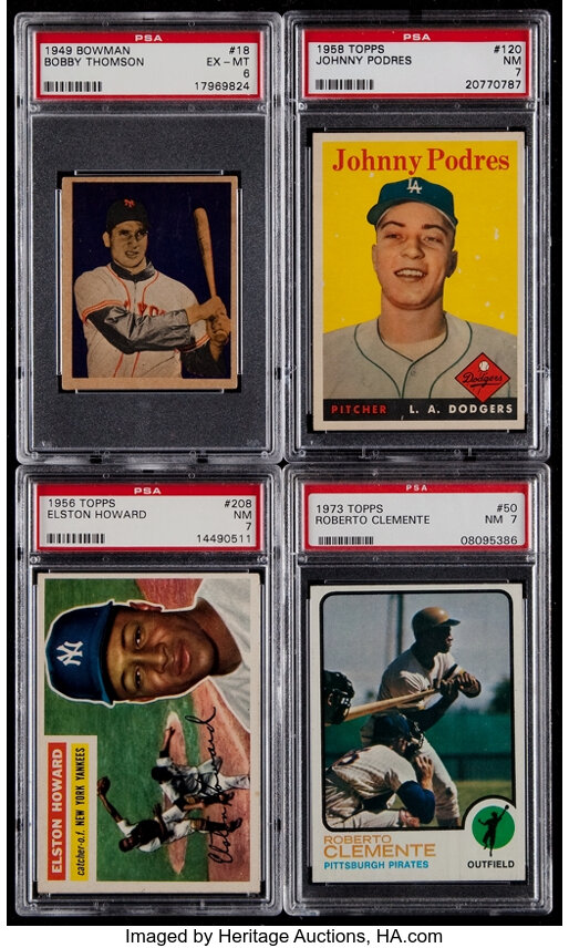 Lot of (2) PSA Graded 1956 Topps Baseball Cards with #208 Elston