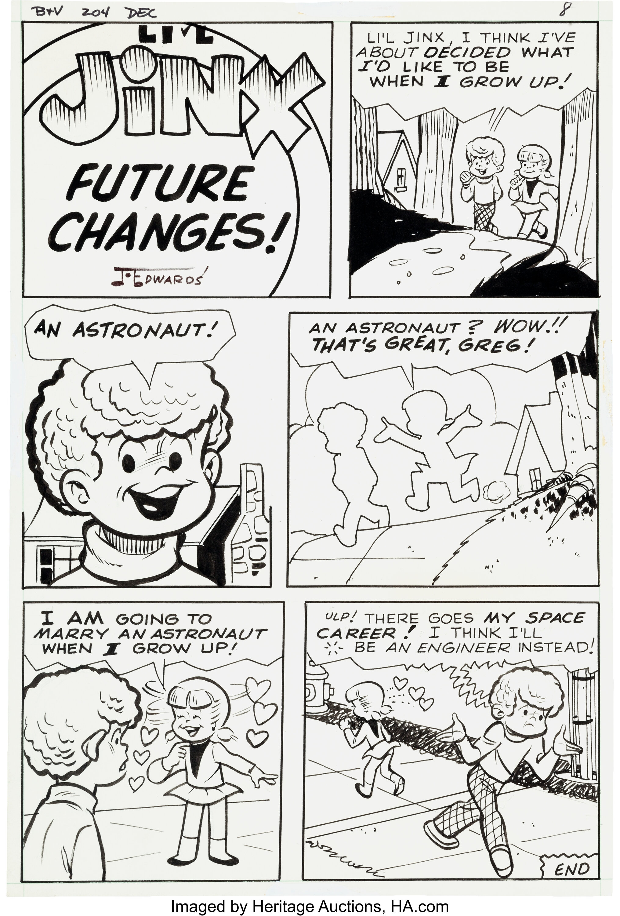 Joe Edwards - Li'l Jinx Single-Page Stories Original Art