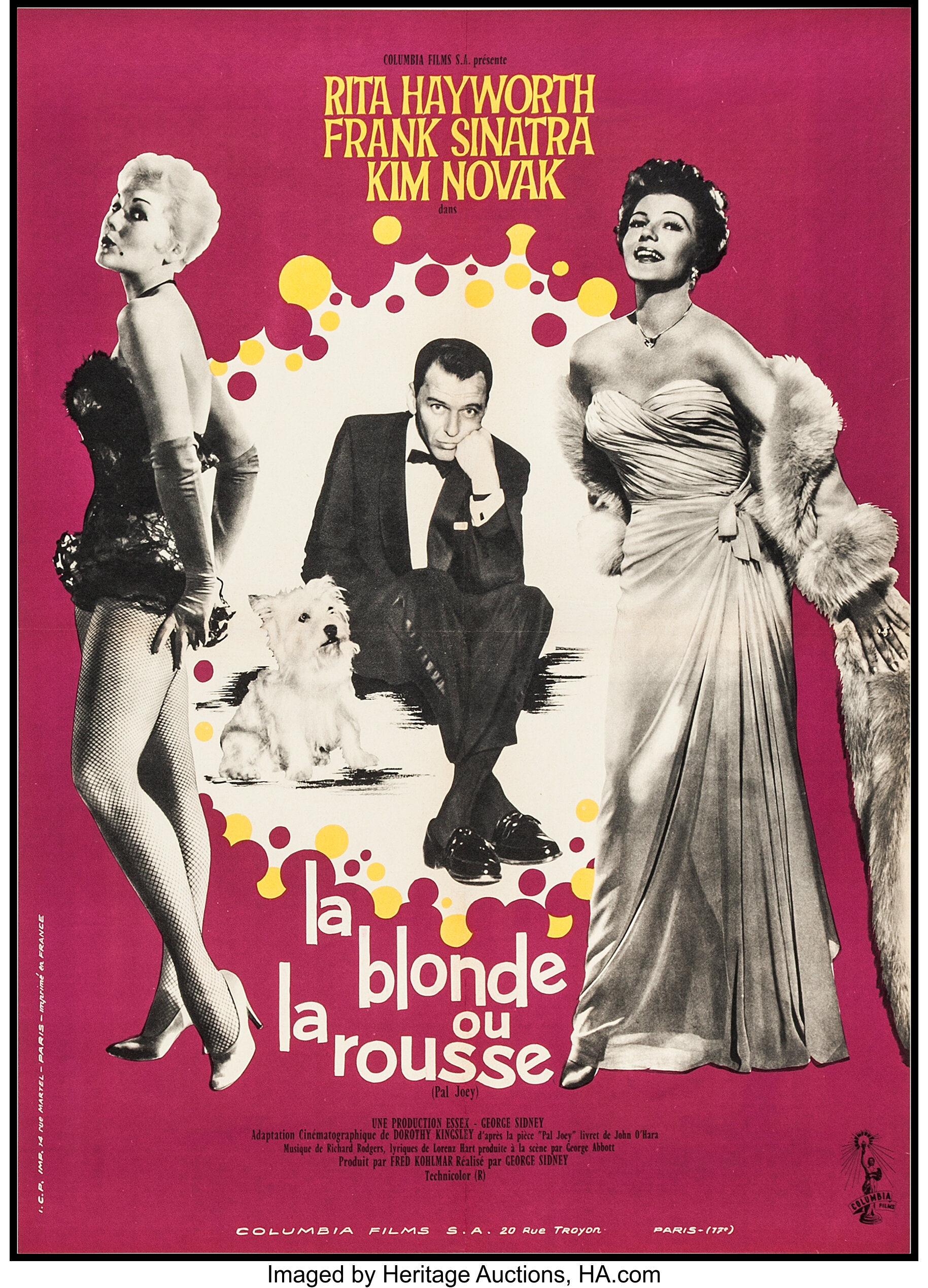 Pal Joey Columbia 1957 French Affiche 23 5 X 31 5 Lot Heritage Auctions