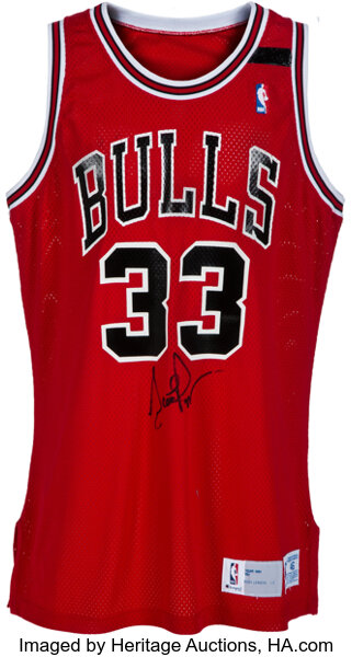 1991-92 red Champion Chicago Bulls Scottie Pippen #33 basketball jersey, retroiscooler