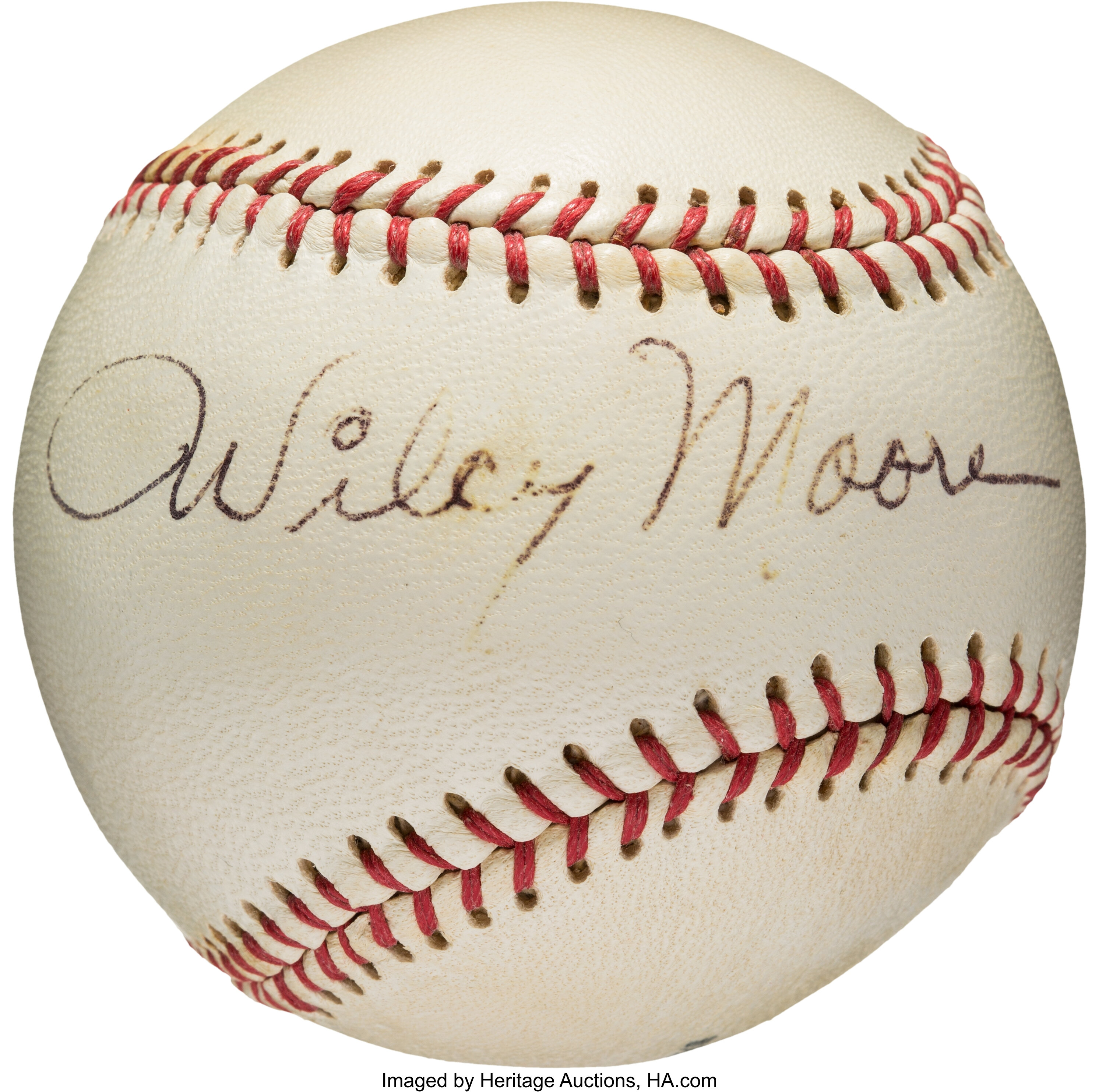 Circa 1960 Wilcy Moore Single Signed Baseball, 1927 New York