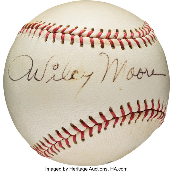 Circa 1960 Wilcy Moore Single Signed Baseball, 1927 New York