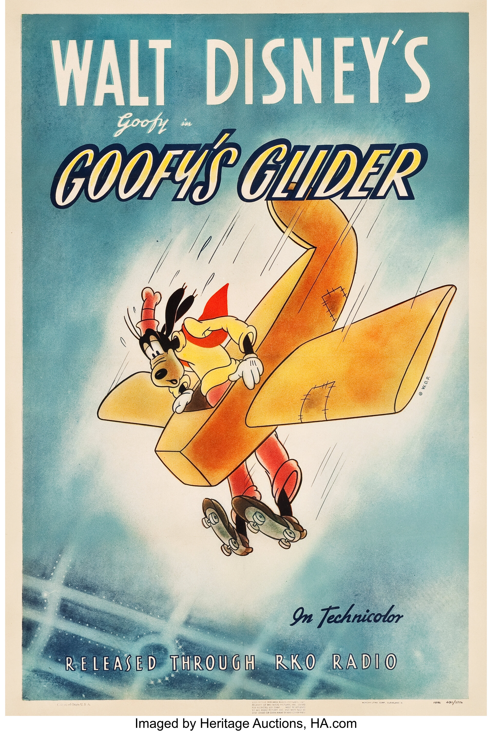 Goofy's Glider (RKO, 1940). One Sheet (27