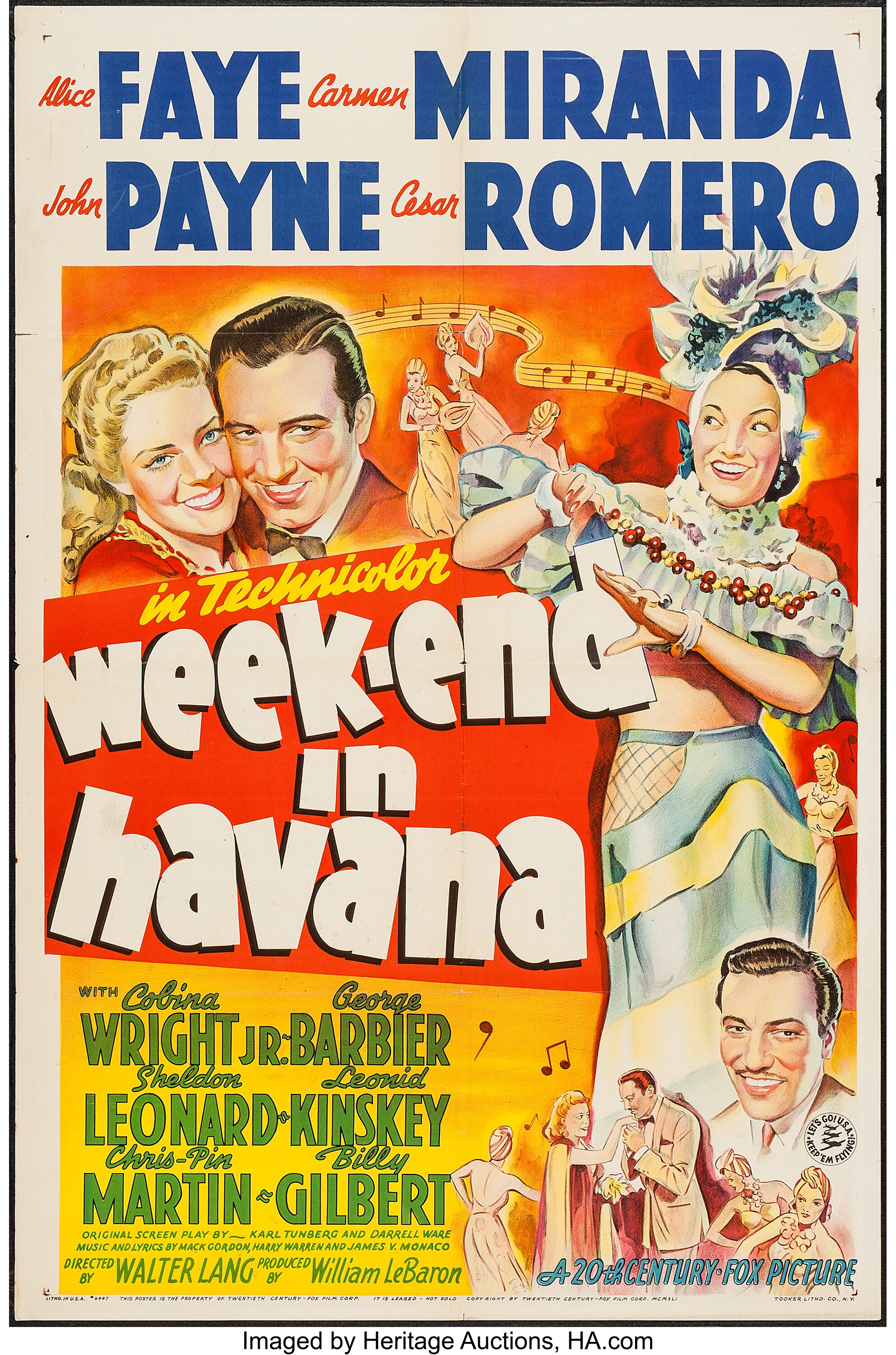 Week End In Havana th Century Fox 1941 One Sheet 27 X 41 Lot Heritage Auctions