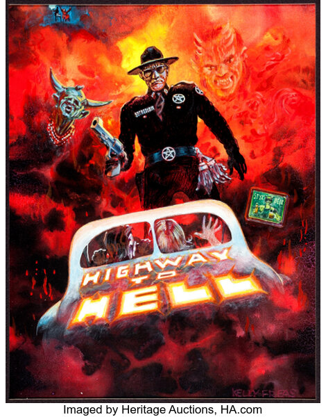 Kelly Freas Highway to Hell Movie Poster Illustration Original Art 
