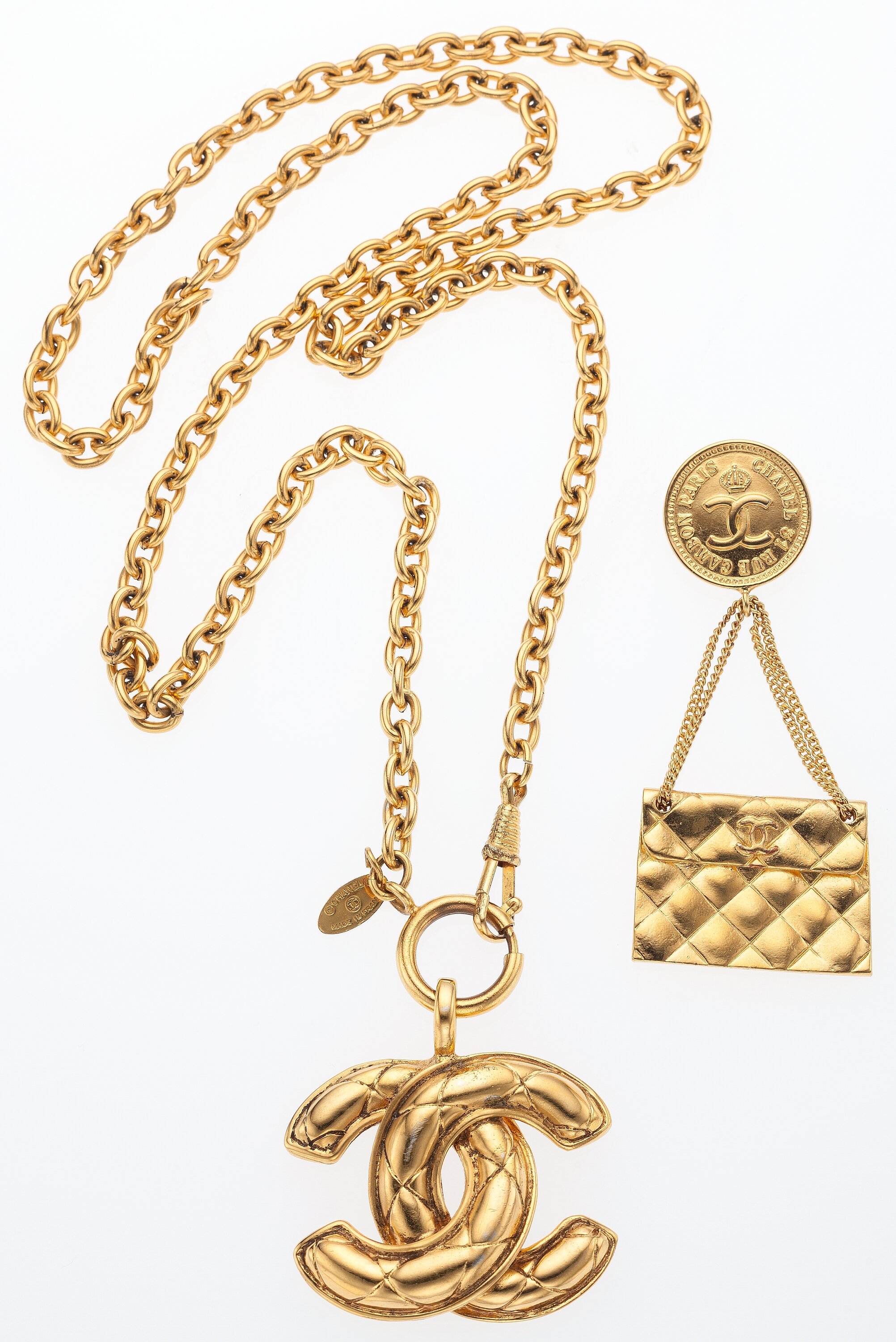 Chanel 1994 Bell Loupe Gold Chain Necklace 38502