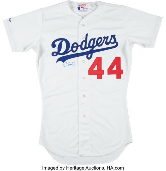 1991 Darryl Strawberry Game Worn Los Angeles Dodgers Jersey. , Lot  #14808