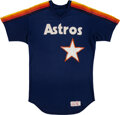 1983 Houston Astros Bob Knepper #39 Game Issued Orange Rainbow Jersey Sand  Knit