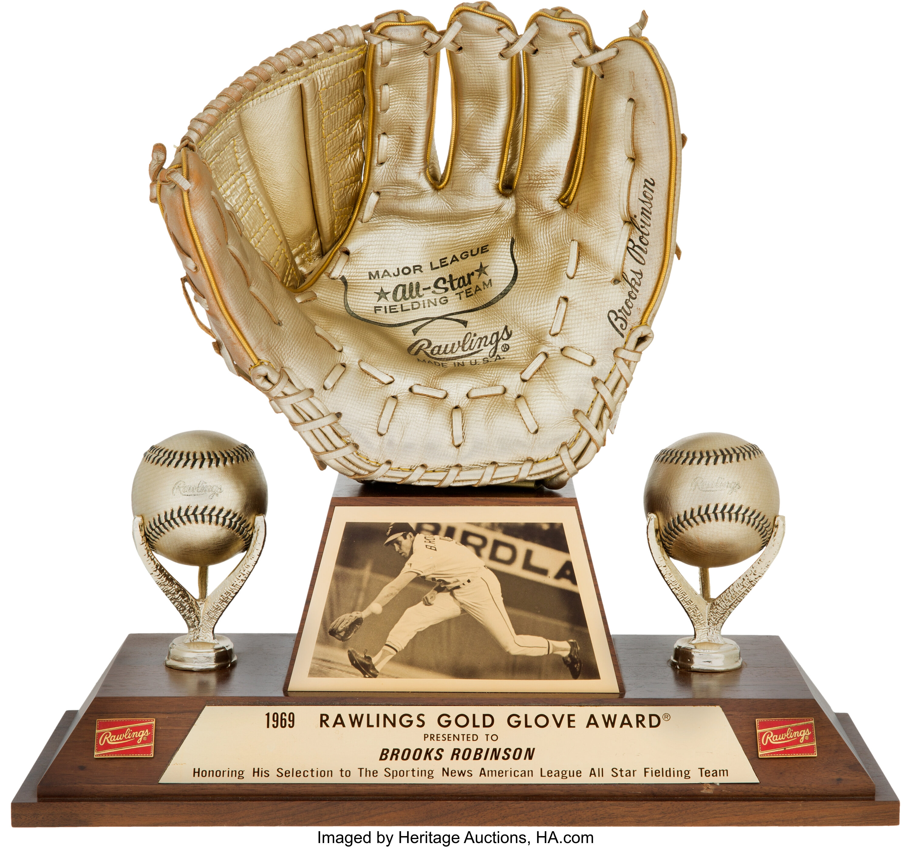 1966 Gold Glove Award from The Brooks Robinson Collection., Lot #12558