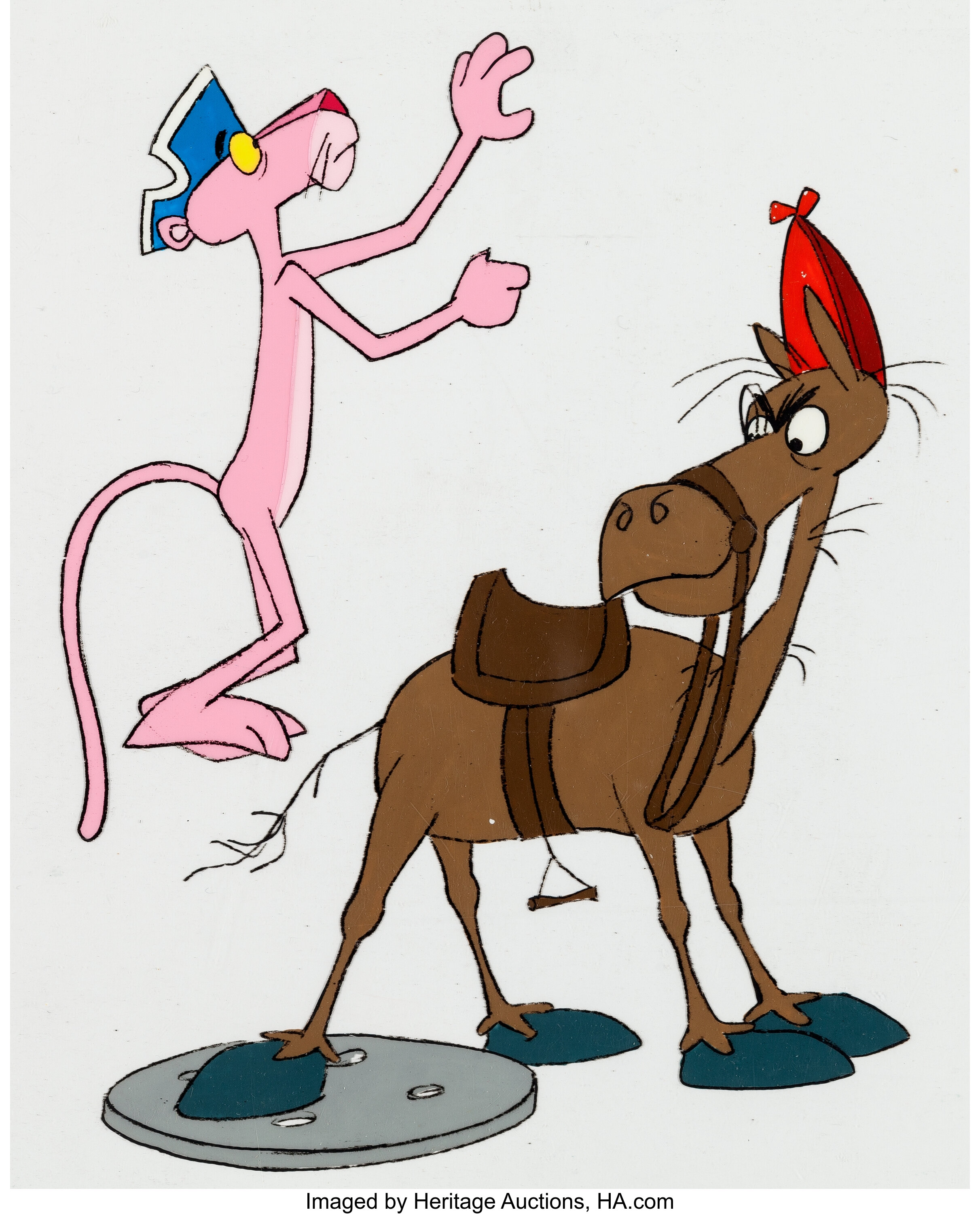 Yankee Doodle Pink Pink Panther and Horse Production Cel Setup | Lot ...