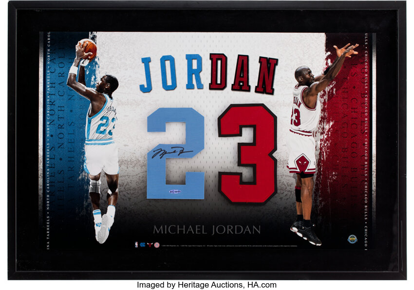 Michael Jordan UNSIGNED Framed Jersey UNC North Carolina Bulls