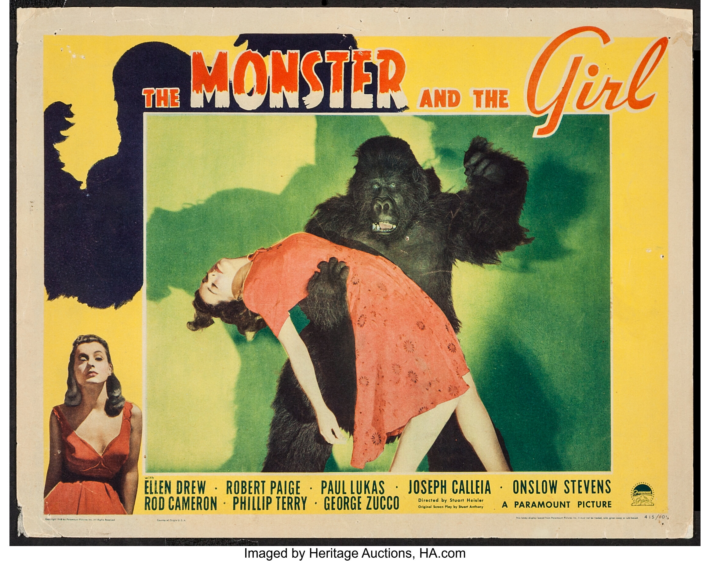 The Monster and the Girl (Paramount, 1941). Lobby Card (11" X 14"). | Lot  #52281 | Heritage Auctions
