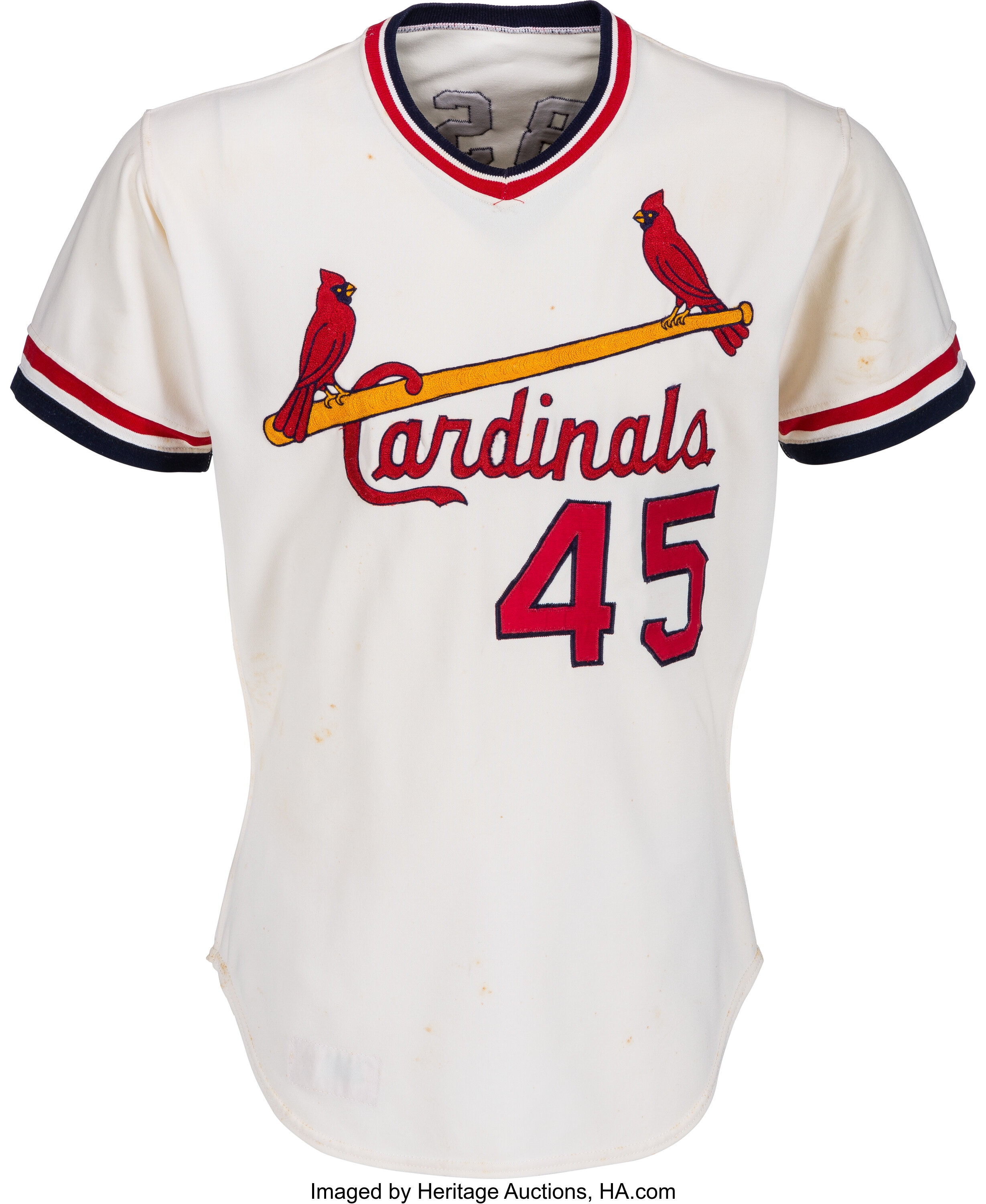 1973-75 Bob Gibson Game Worn St. Louis Cardinals Jersey., Lot #13250