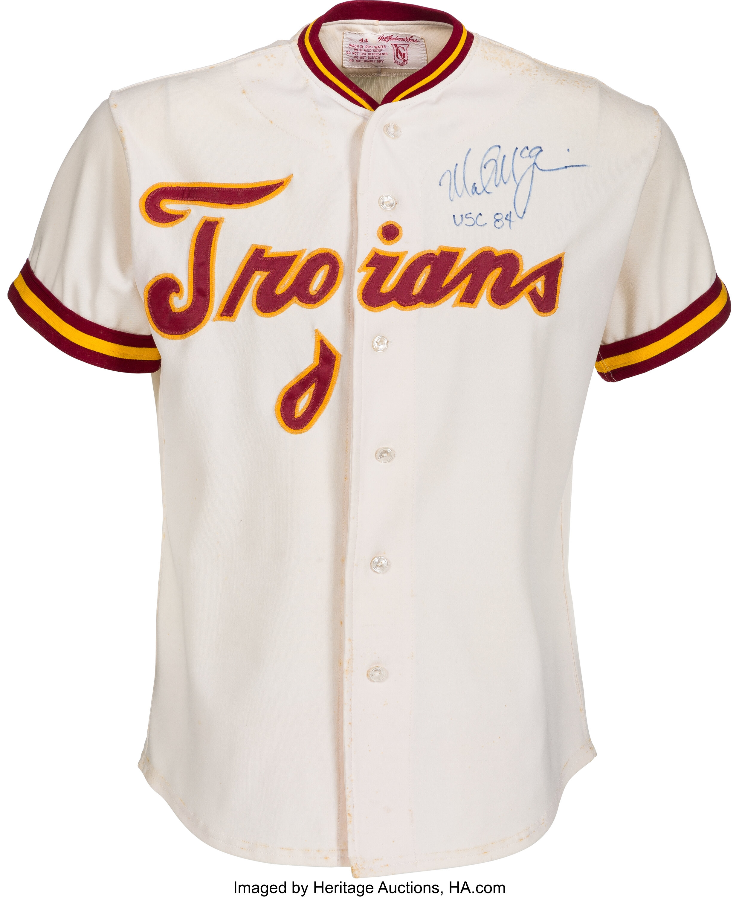 1984 Mark McGwire Game Worn USC Trojans Uniform. Baseball, Lot #13263