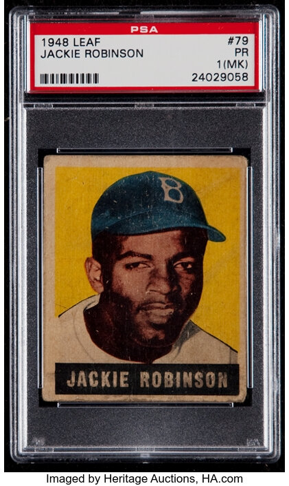 1948 JACKIE ROBINSON Leaf 79 Baseball Card Print Vintage 