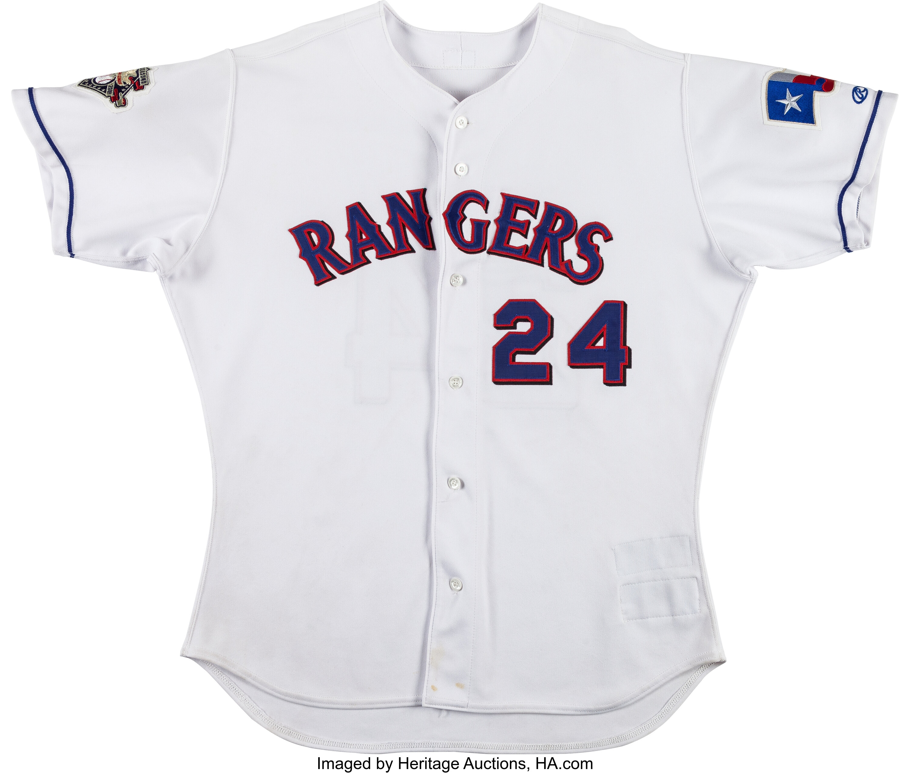 2001 Ruben Sierra Game Worn Texas Rangers Jersey.  Baseball, Lot #14815
