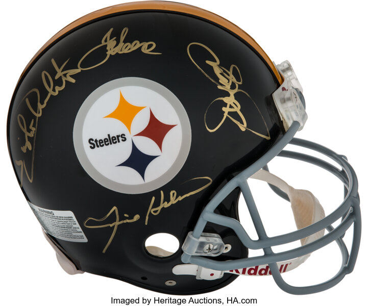 Steel Curtain Multi Signed Pittsburgh Steelers Helmet. Football, Lot  #14899