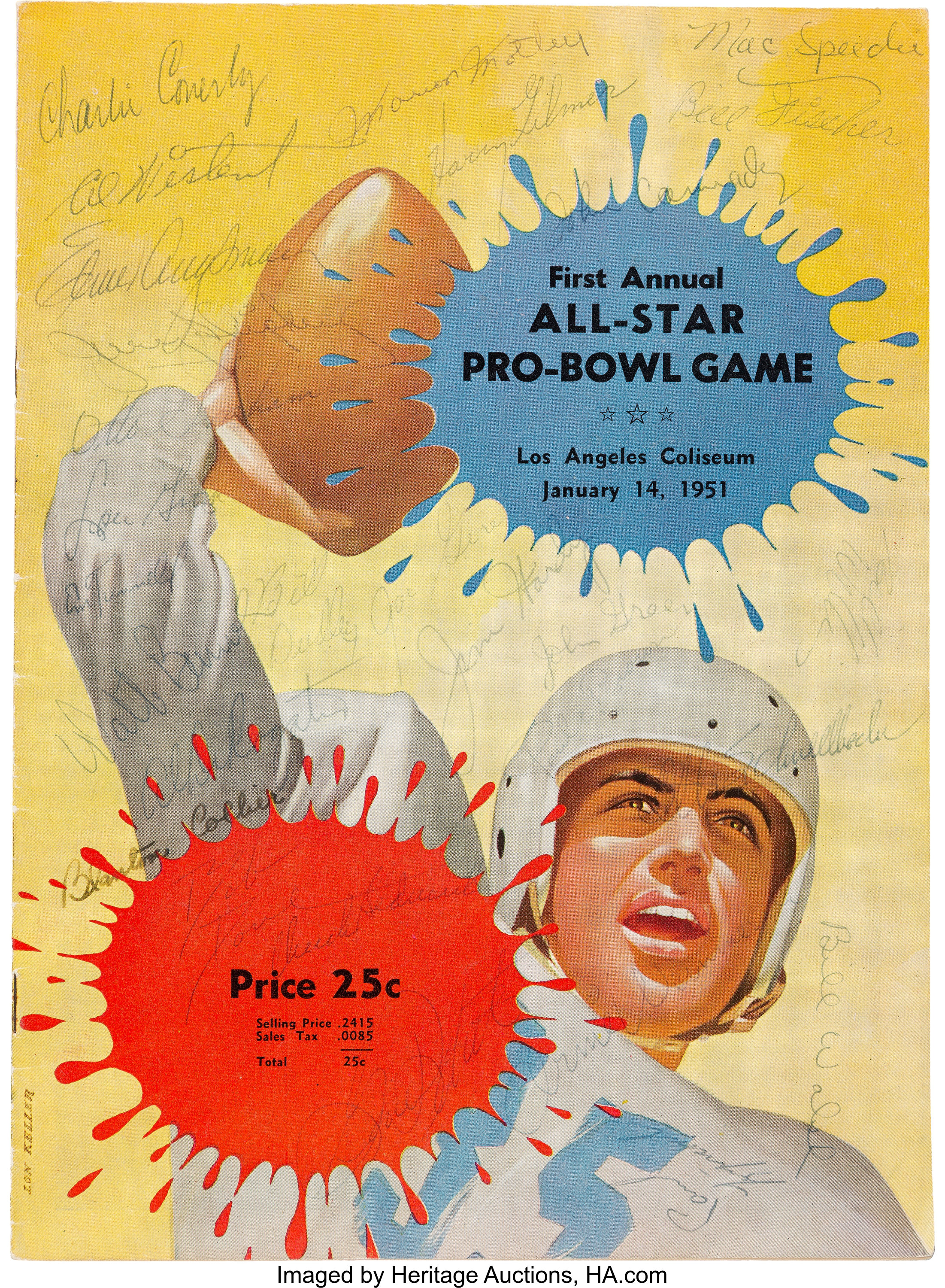 1951 National Football League First Annual Pro Bowl Multi Signed