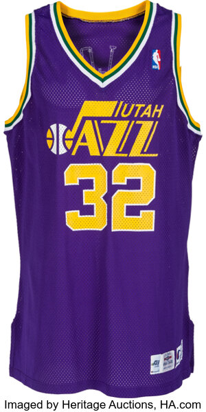 Lot Detail - 1990-91 Karl Malone Game Worn Utah Jazz Jersey