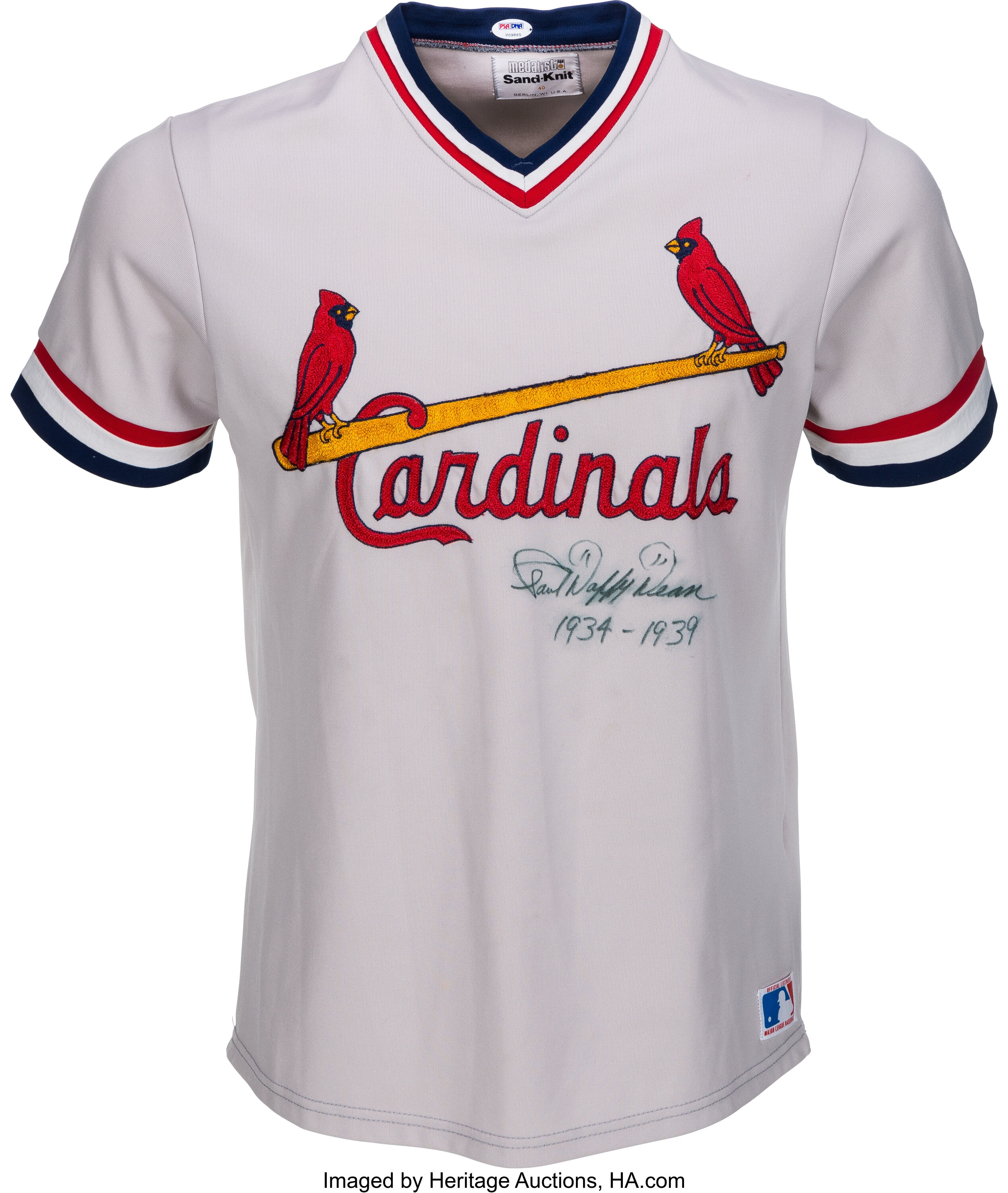 St. Louis Cardinals Paul Daffy Dean Autographed Gray Jersey 1934