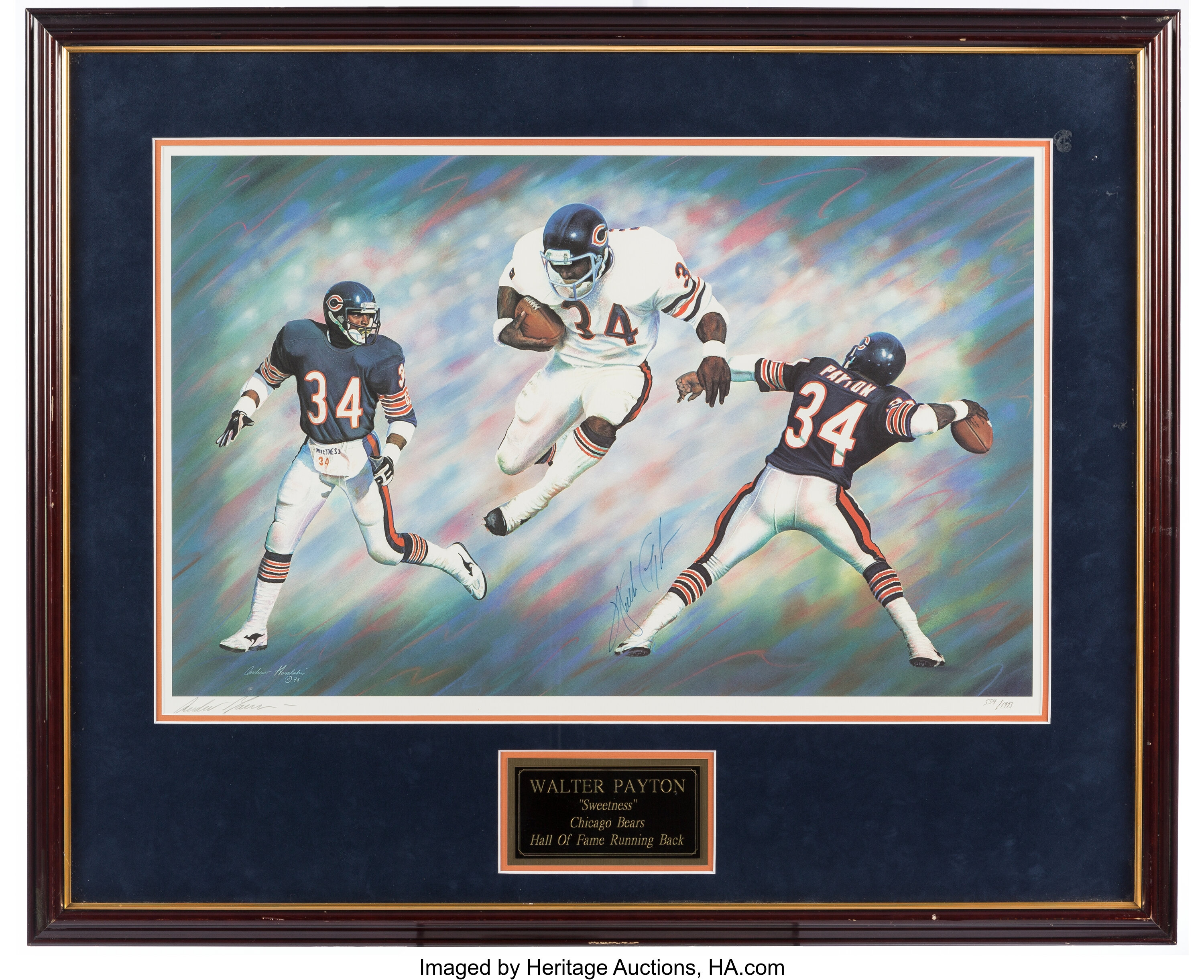 Walter Payton Signed Football Chicago Bears HOF-Steiner Sports