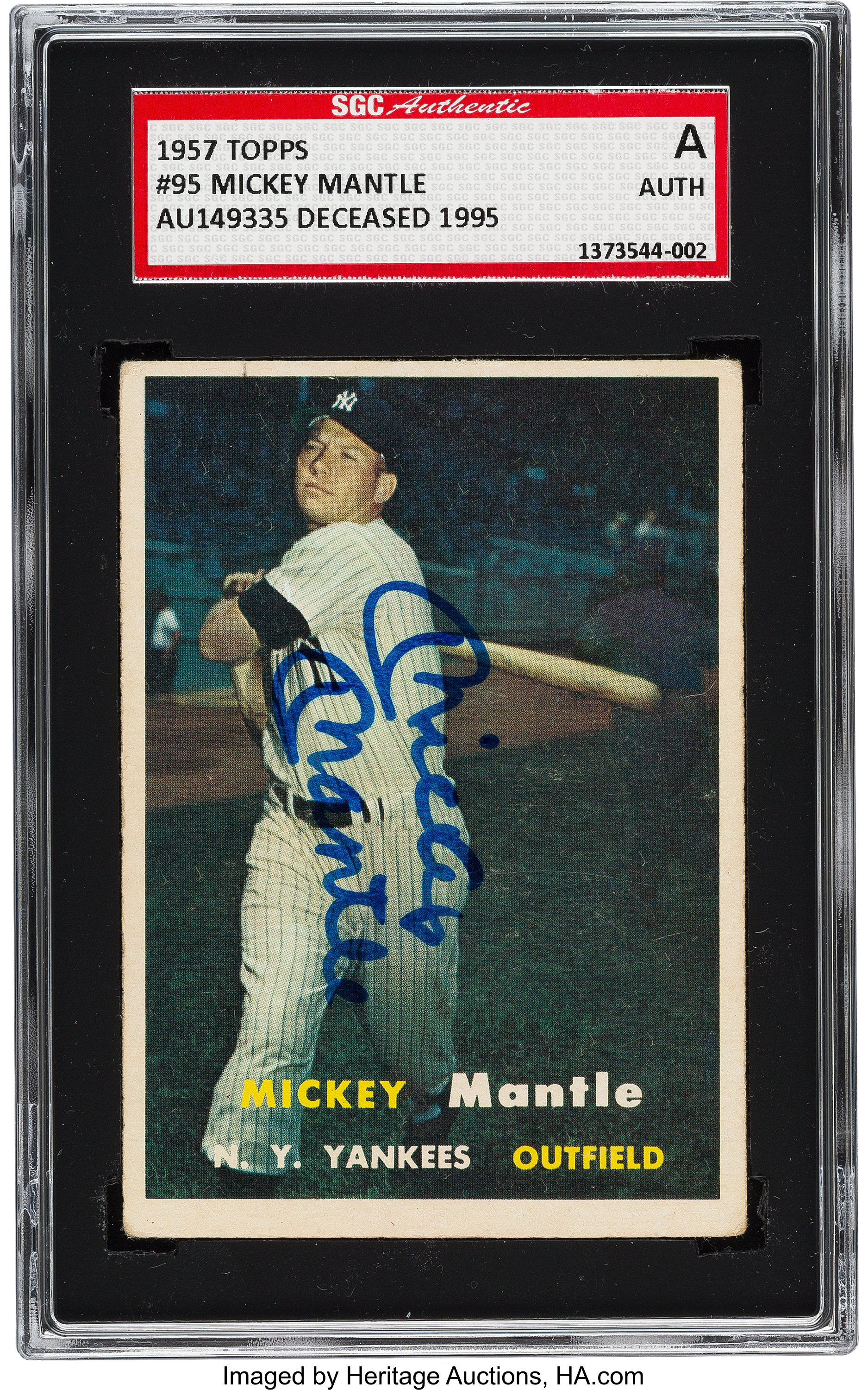 1957 Topps #95 Mickey Mantle Card, Rally