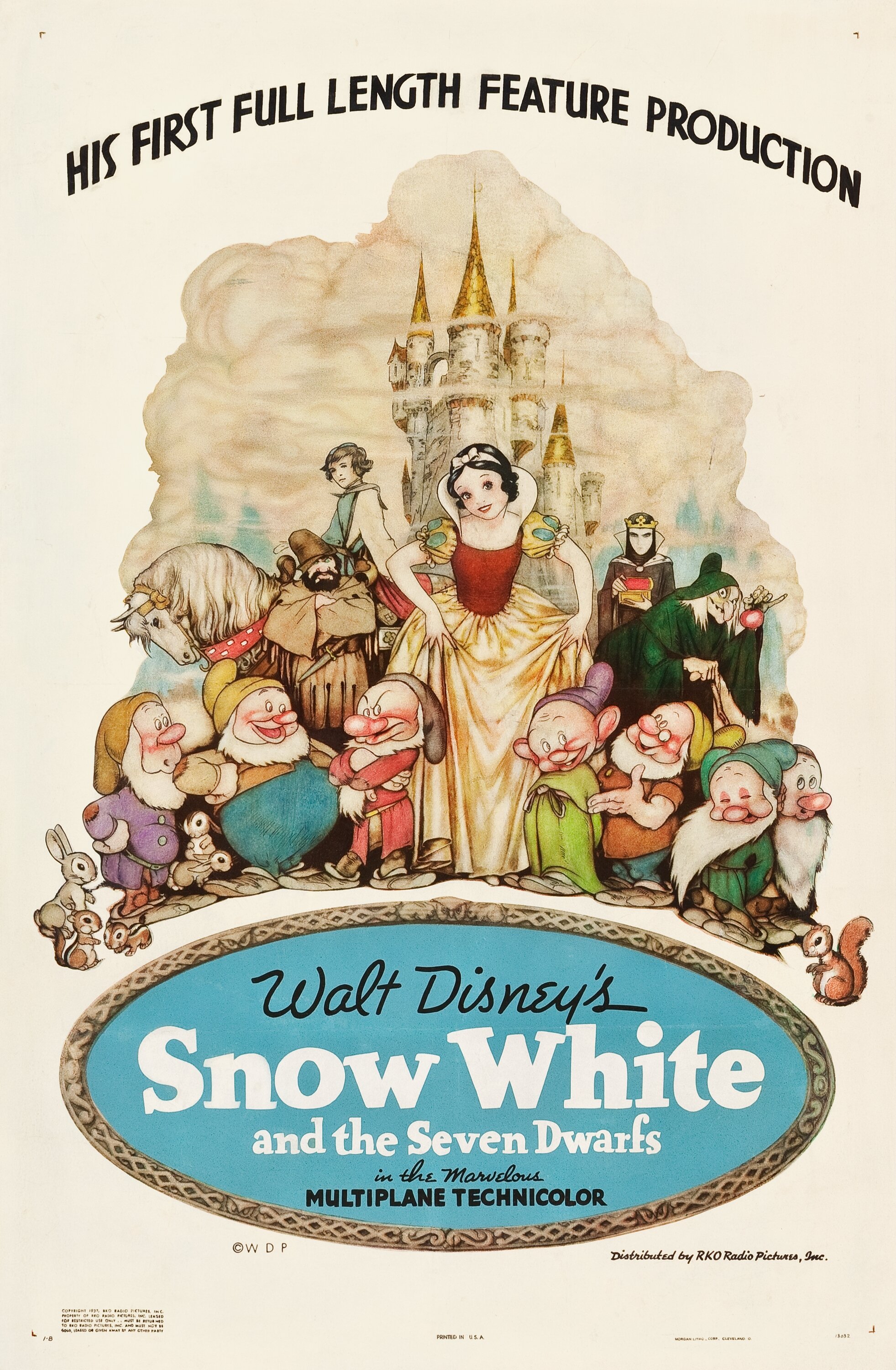 Snow White and the Seven Dwarfs (RKO, 1937). One Sheet (27