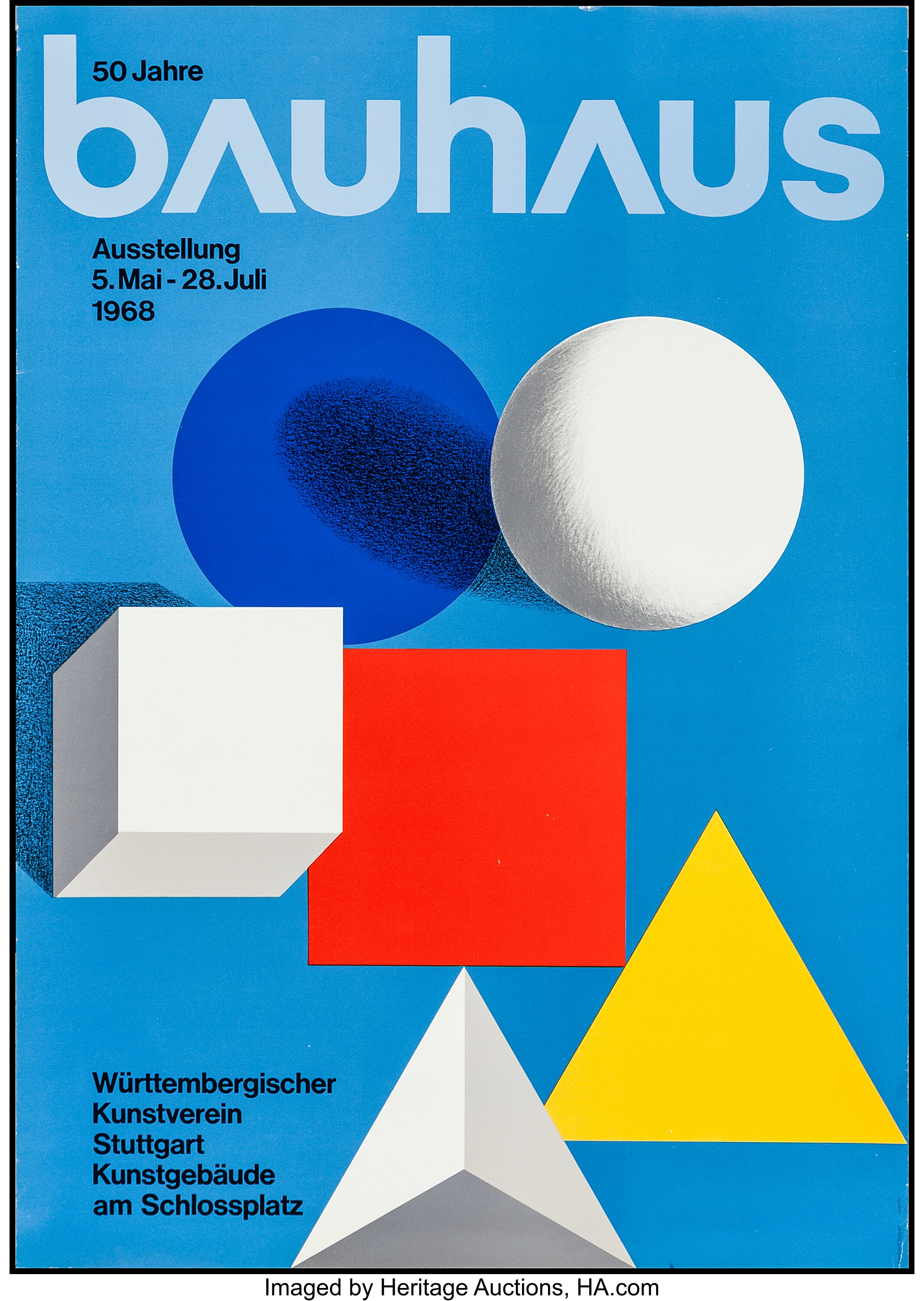 50 Years Of Bauhaus Exhibition Poster 1968 German A2 16 5 X Lot 54451 Heritage Auctions