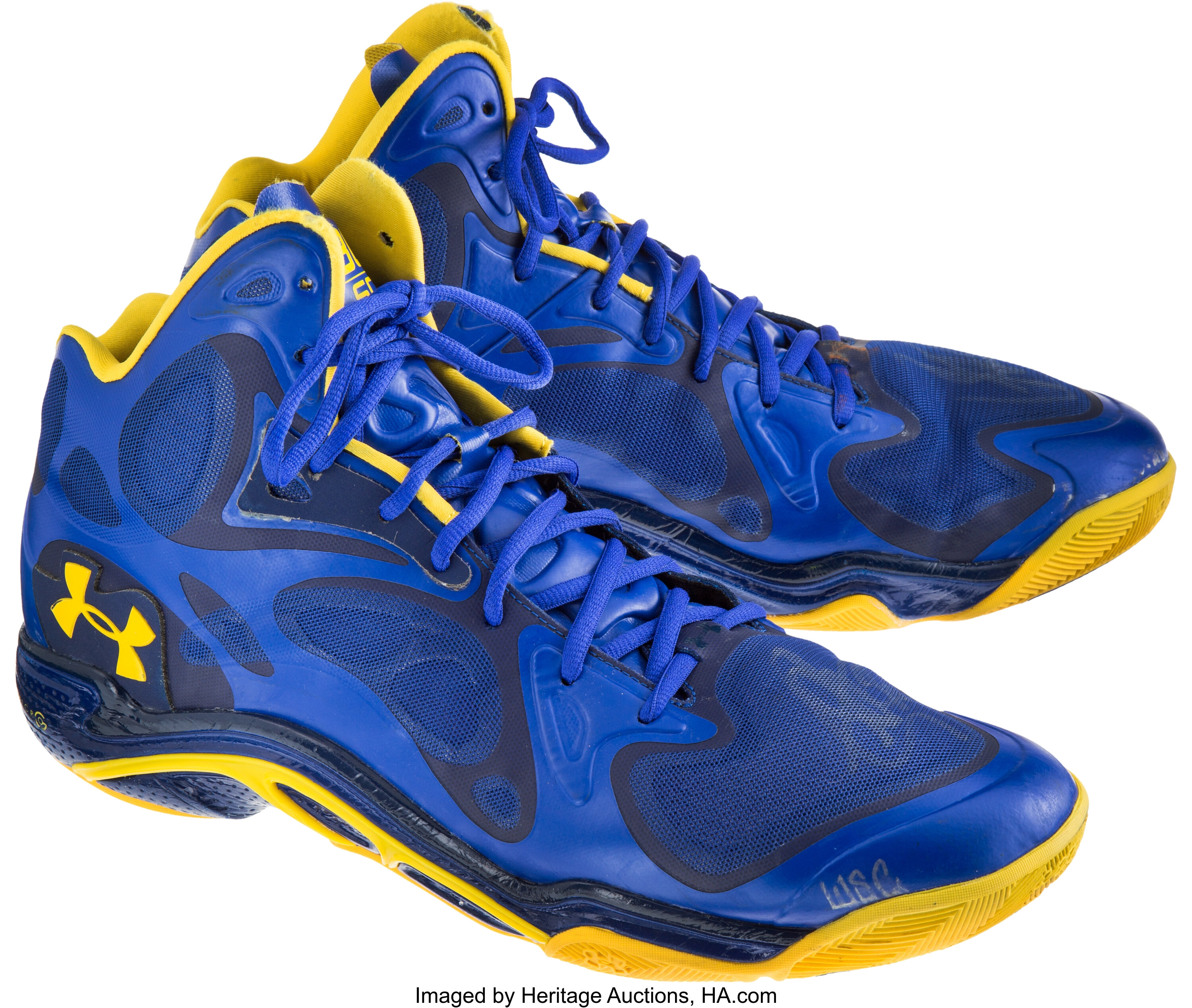 2013-14 Stephen Curry Game Worn, Signed Shoes | Lot #13615 Heritage Auctions