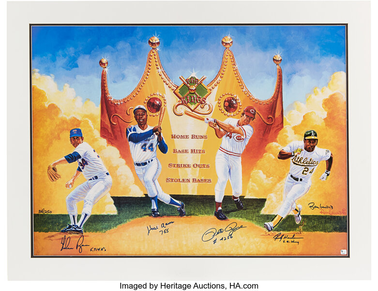 Rickey Henderson Oakland Athletics Fine Art Canvas Painting 