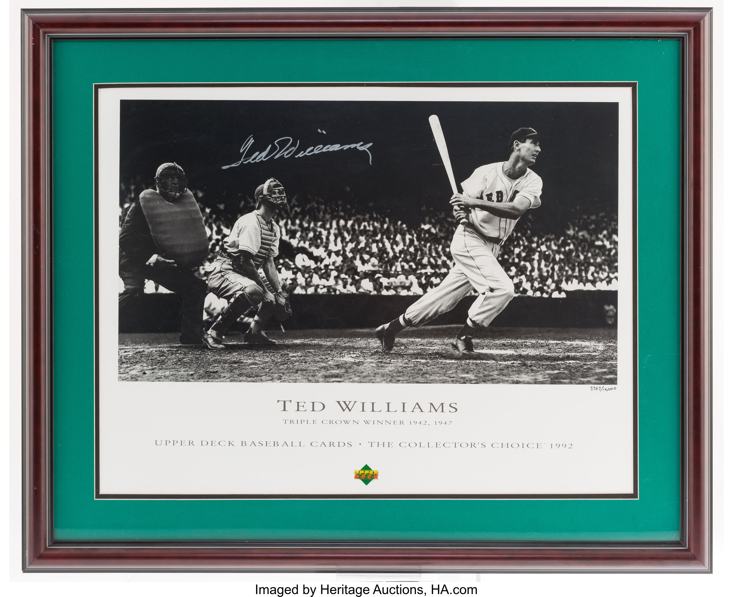 Ted Williams 1942 Signed Oversized Photograph. Baseball