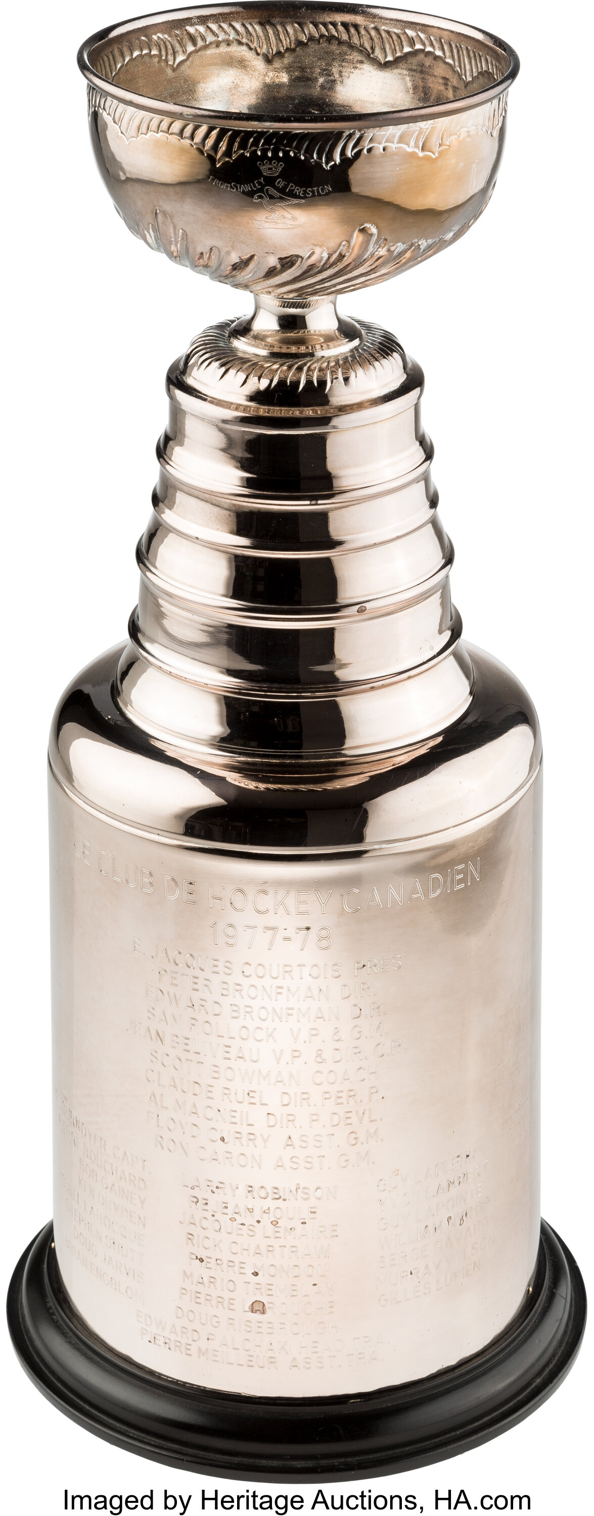 1975-76 Mini Stanley Cup Championship Trophy Presented to Guy