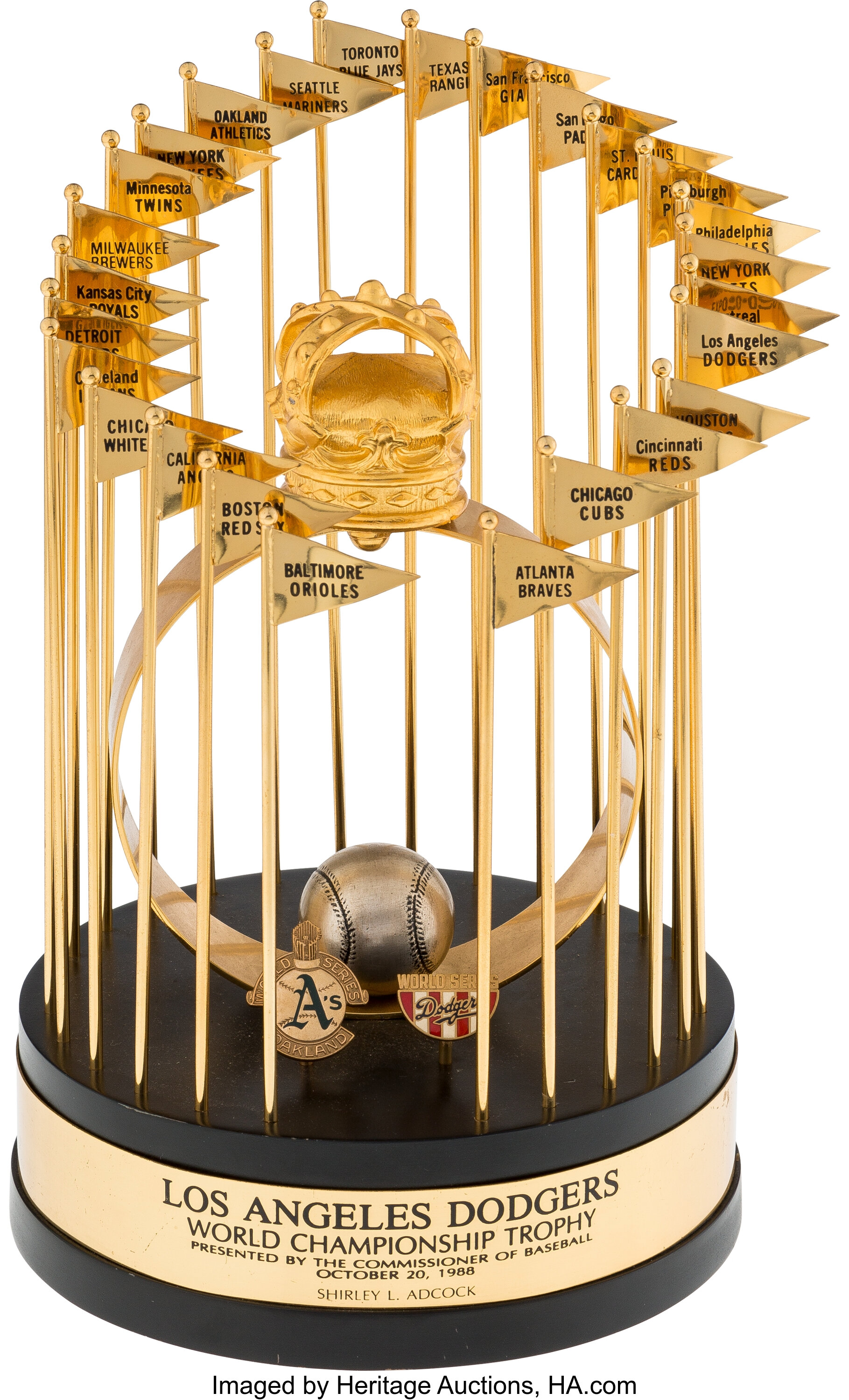 1988 Los Angeles Dodgers World Series Trophy. Baseball, Lot #13161