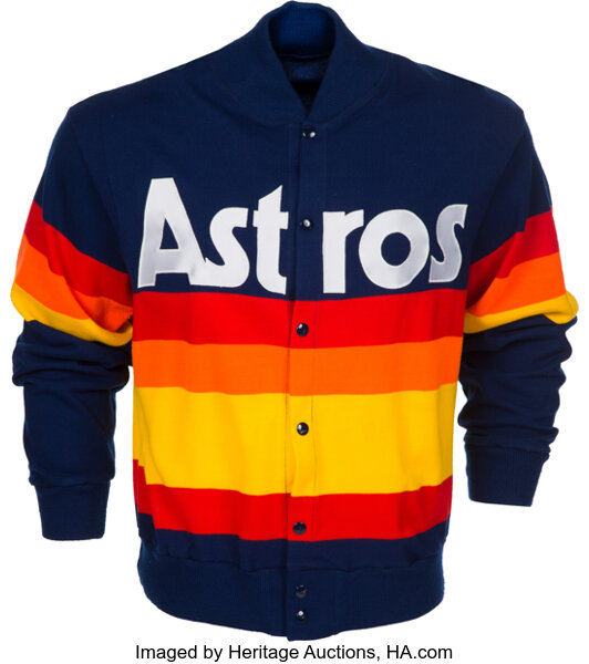 Vintage 80s Houston Astros Rainbow Sand Knit Medalist Throwback Sweater  Size XS