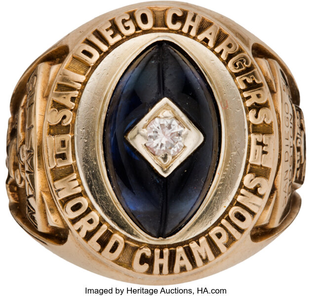 1963 San Diego Chargers AFL Championship Ring Presented to Head