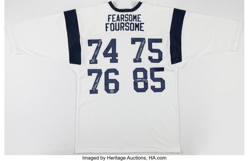 Fearsome Foursome Multi Signed Los Angeles Rams Jersey. Football, Lot  #44143