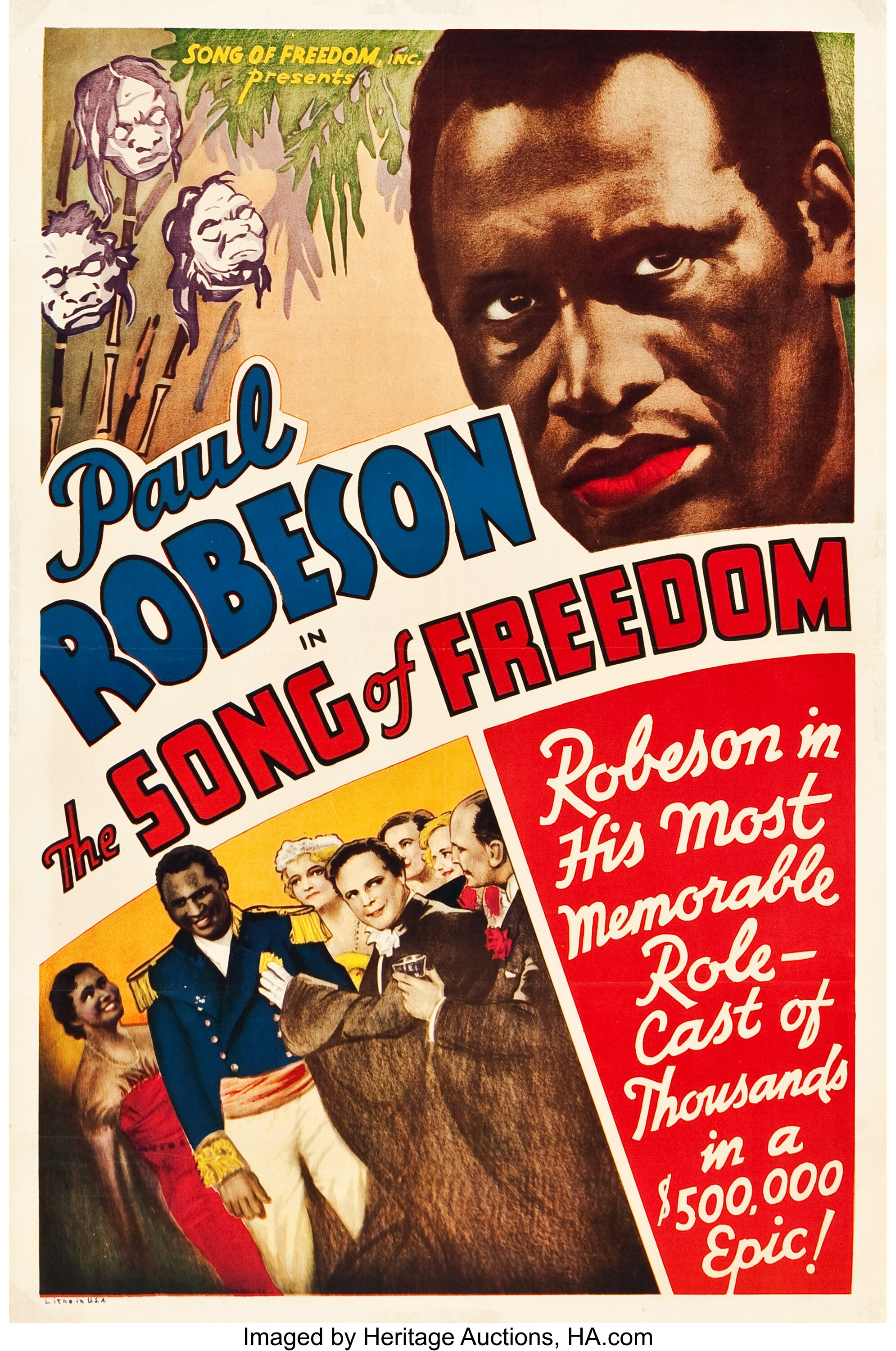 Song of Freedom (Song of Freedom, Inc., 1936). One Sheet (27" X Lot
