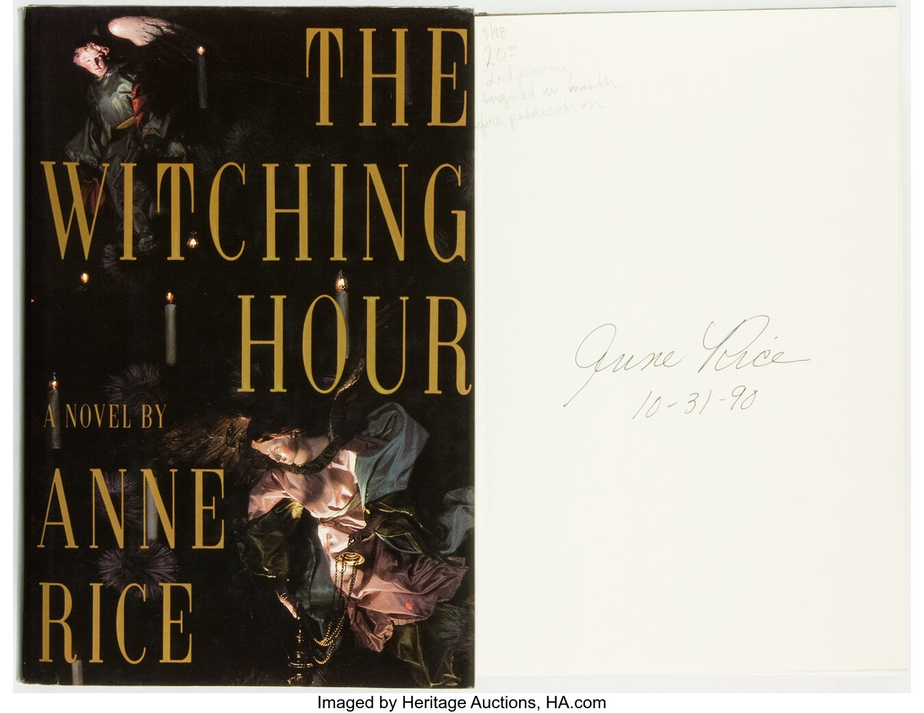 Anne Rice Inscribed The Witching Hour New York Alfred A Knopf Lot 965 Heritage Auctions