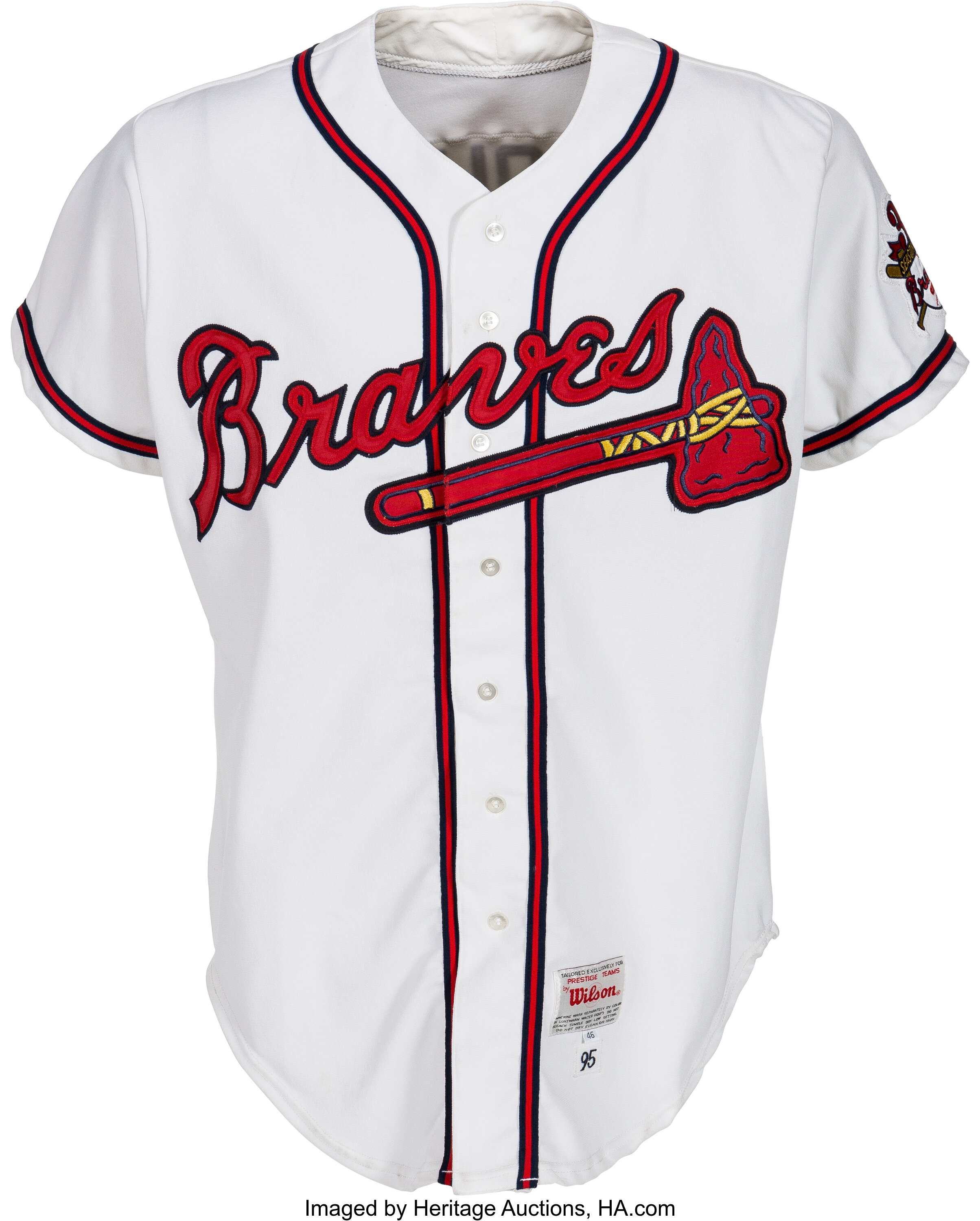 John Smoltz Signed Atlanta Braves Career Stat Jersey (JSA COA) 8xAll S –