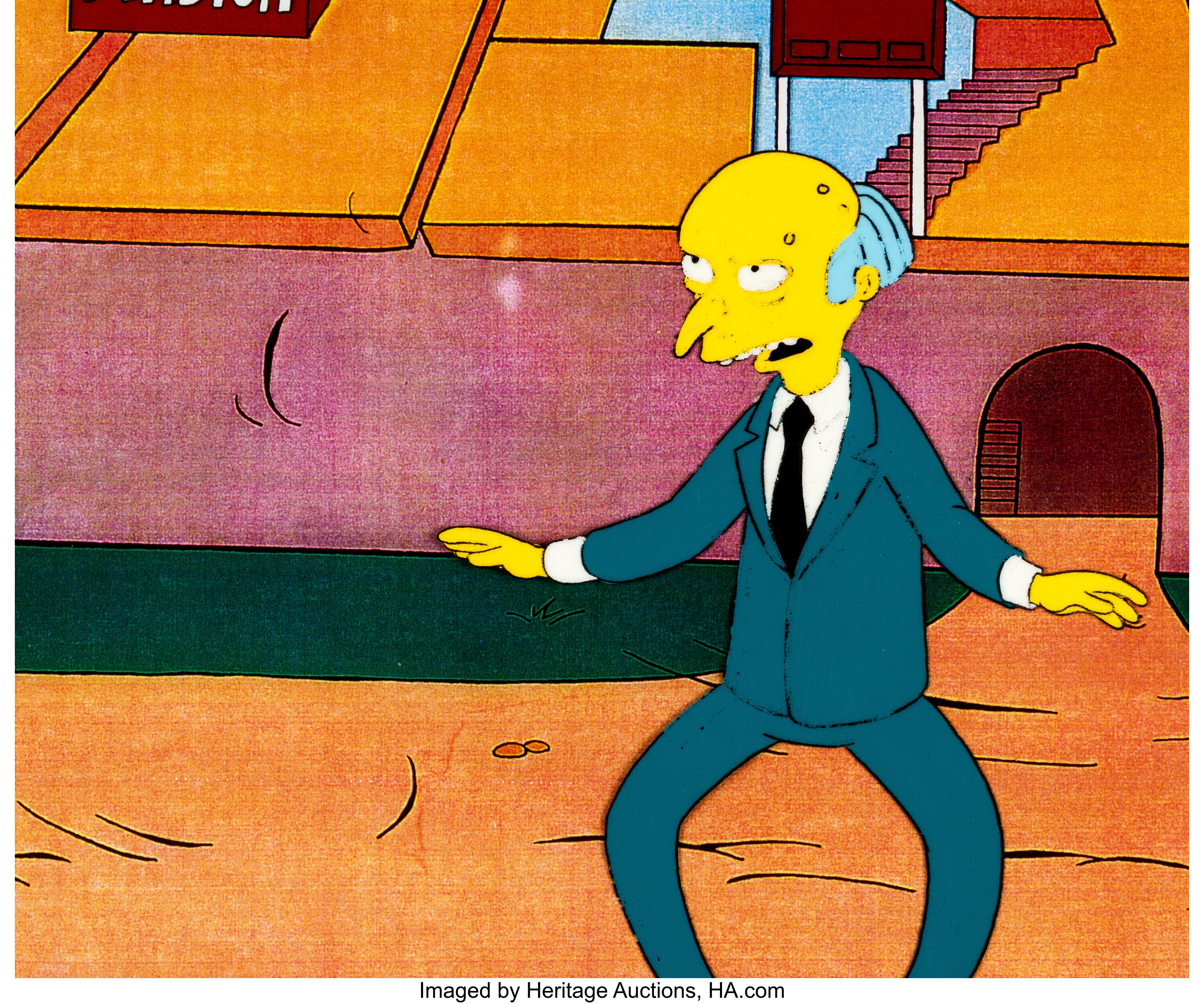 The Simpsons Mr Burns Production Cel Fox Studios C 1990s Lot Heritage Auctions