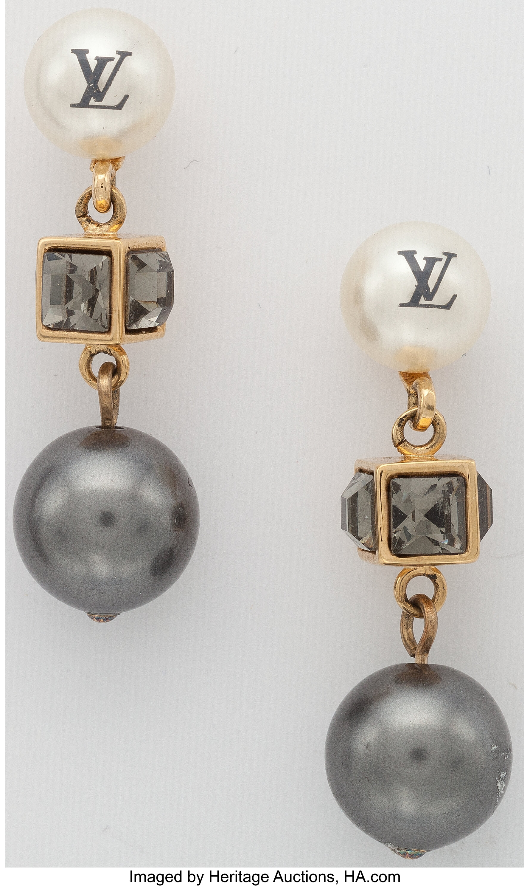 Louis Vuitton Mng Party Earrings, Silver, One Size