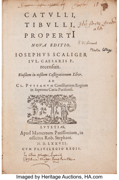 Catullus Tibullus And Propertius Catulli Tibulli - 